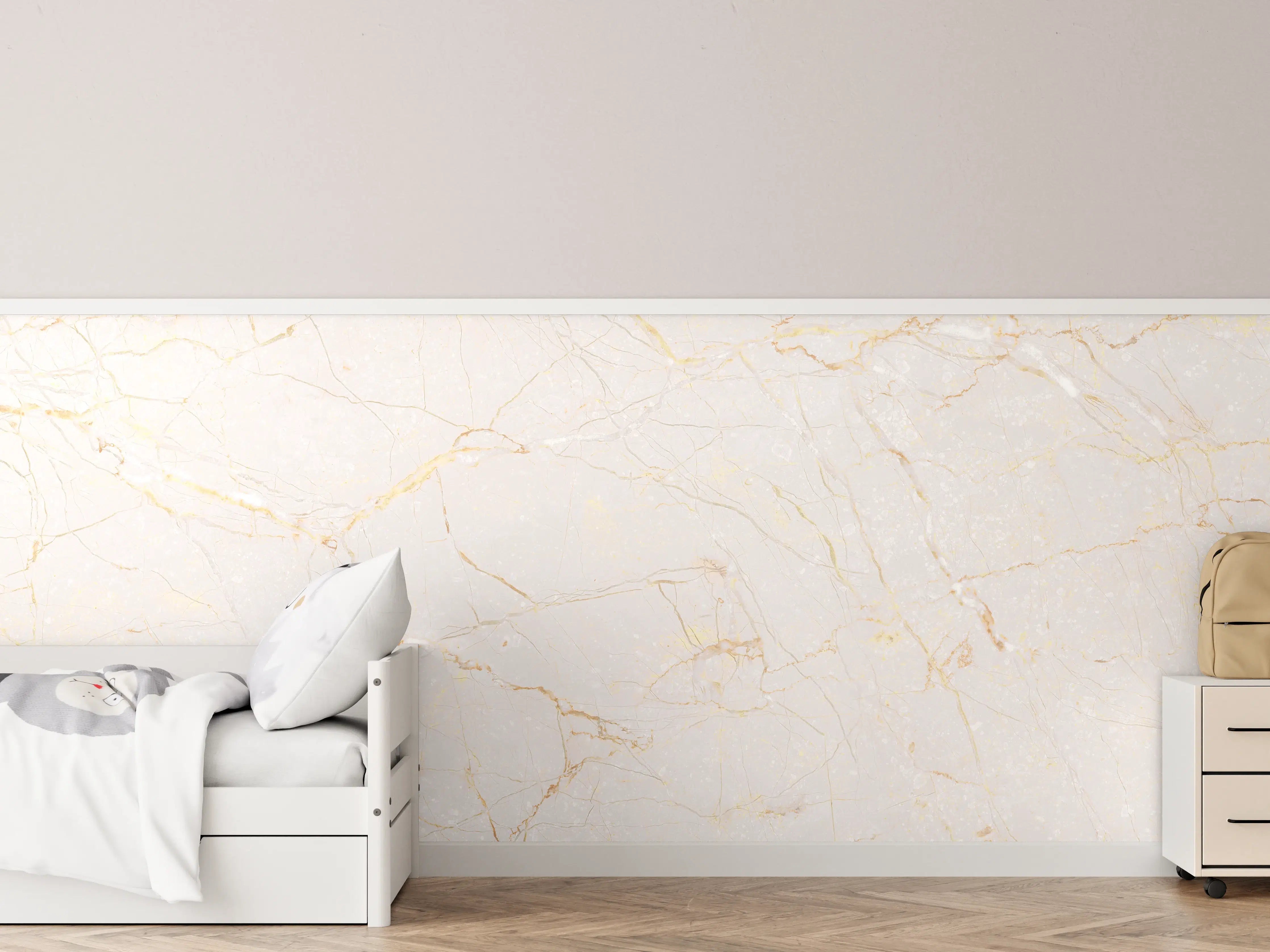 Kinderzimmer Wandgestaltung - Beigefarbiger Marmor