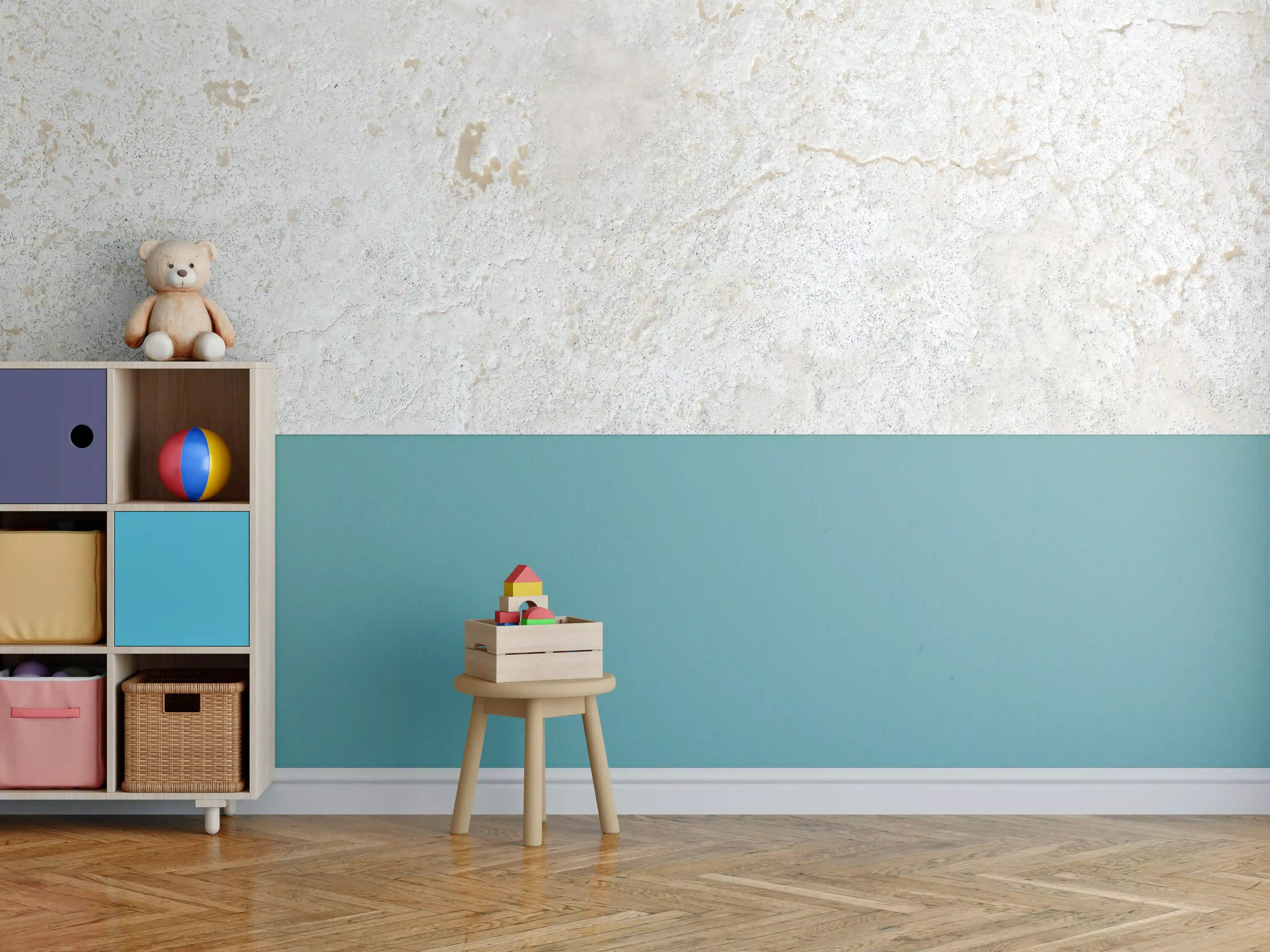 Kinderzimmer Wandgestaltung - Beiger Kalkstein