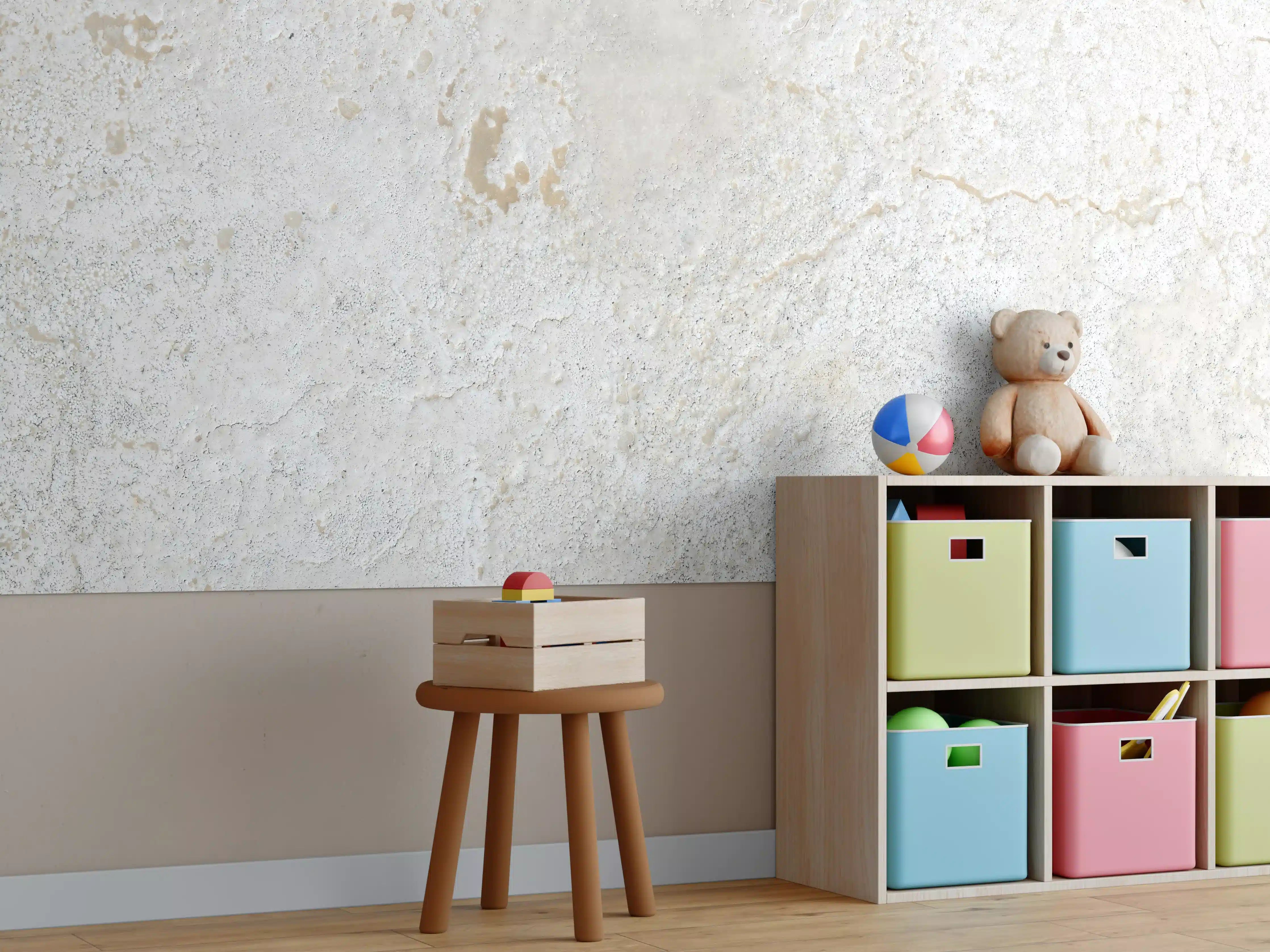 Kinderzimmer Wandgestaltung - Beiger Kalkstein