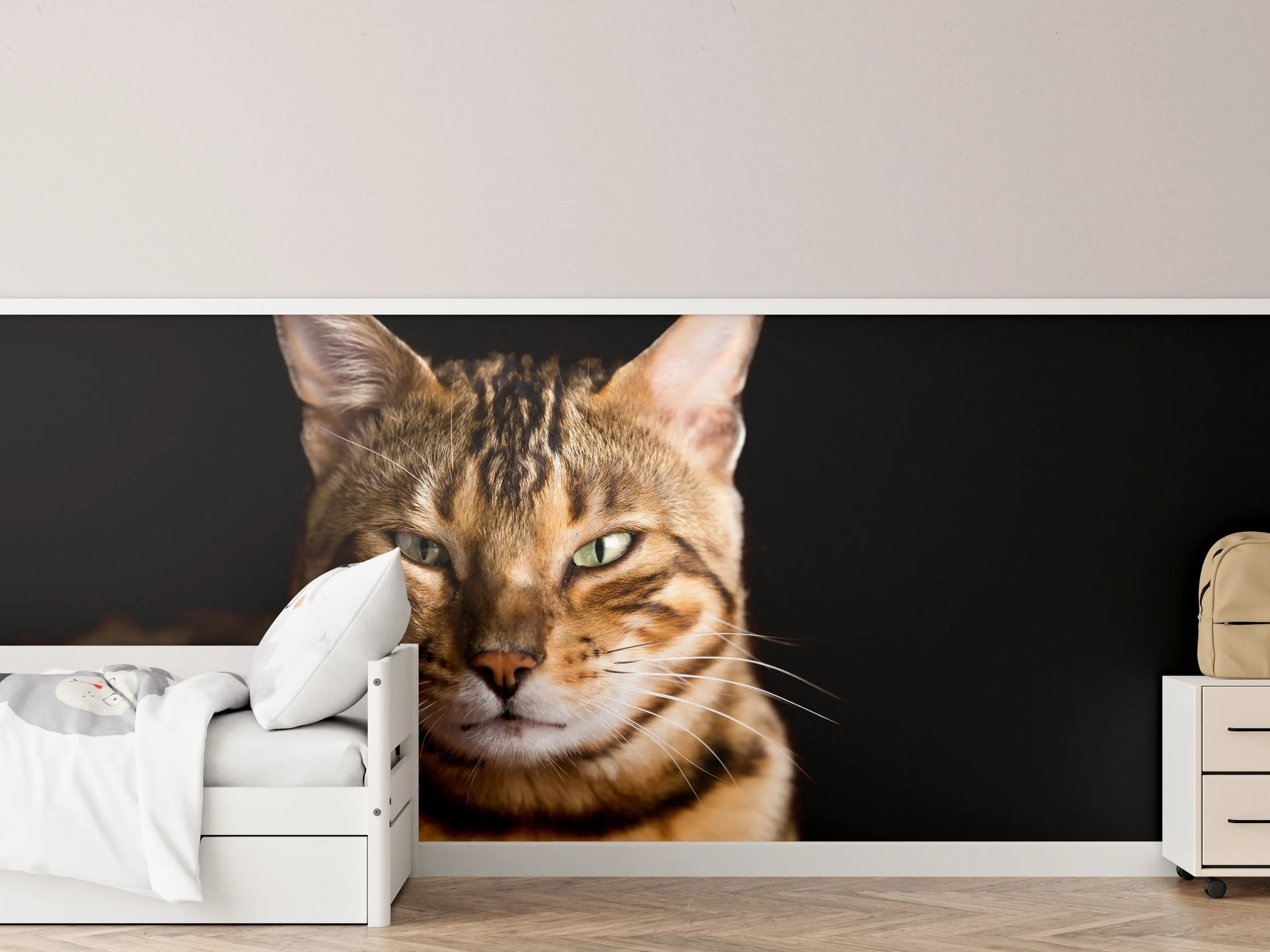 Kinderzimmer Wandgestaltung - Bengalkatze Portrait
