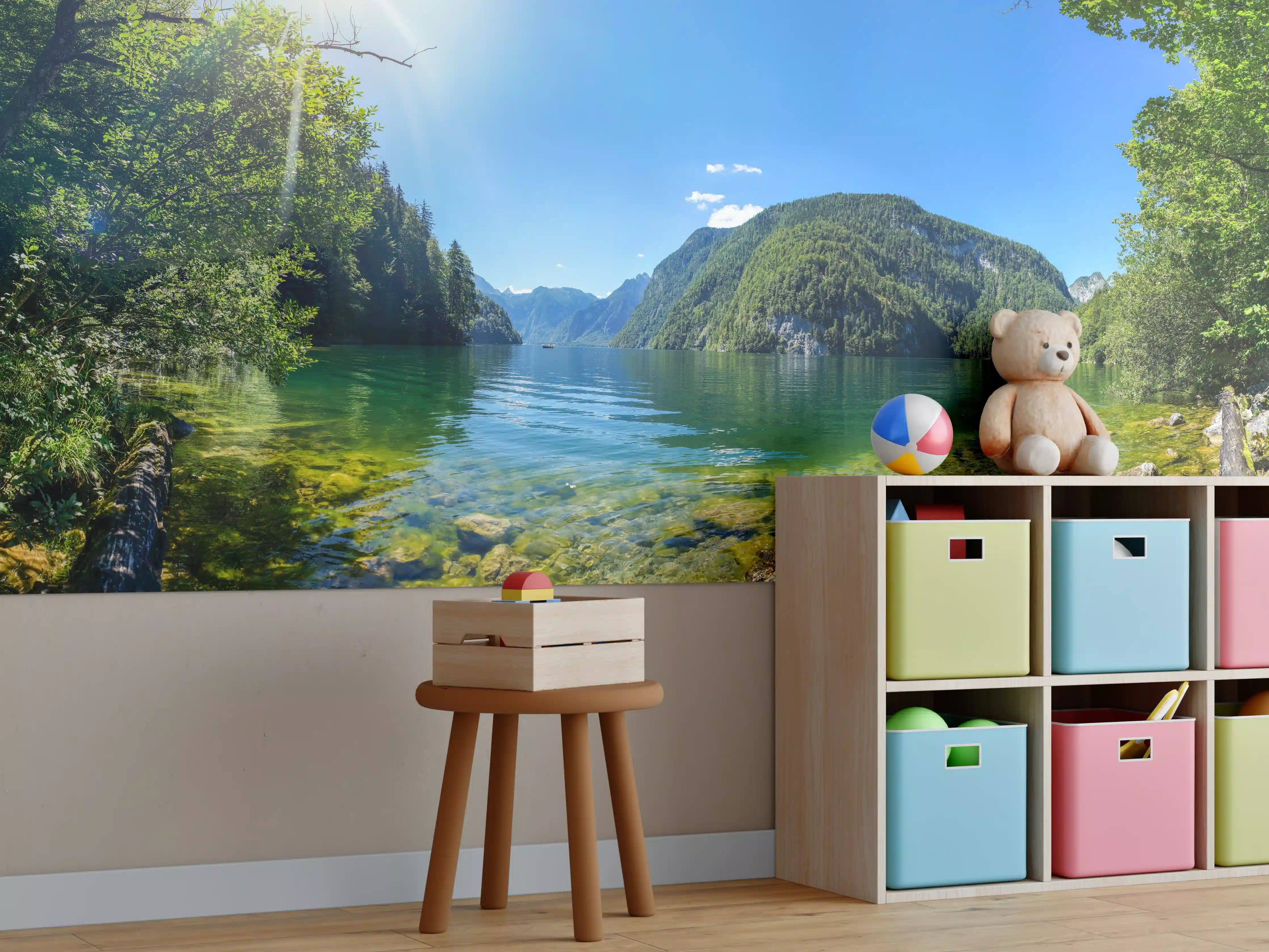 Kinderzimmer Wandgestaltung - Berge Alpen Königsee Österreich