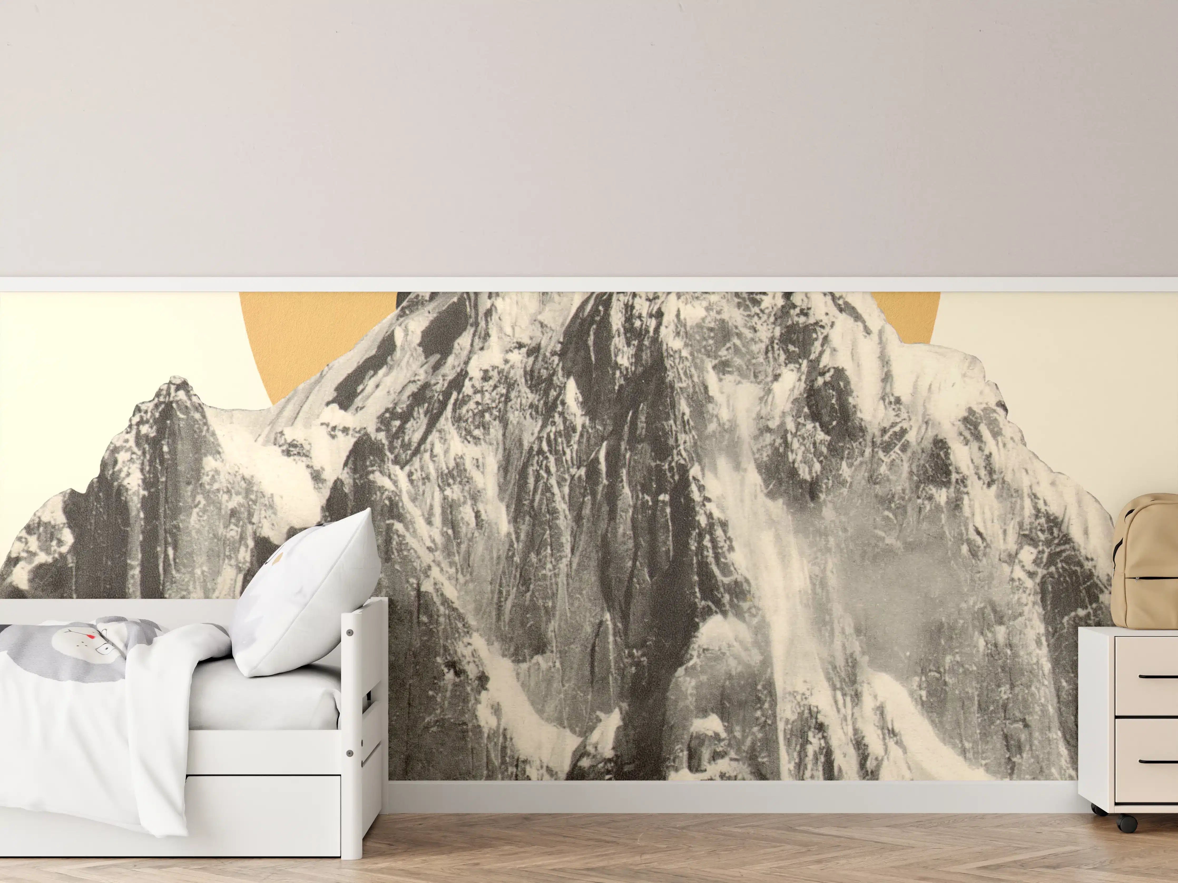 Kinderzimmer Wandgestaltung - Berggipfel im Sonnenlicht Poster