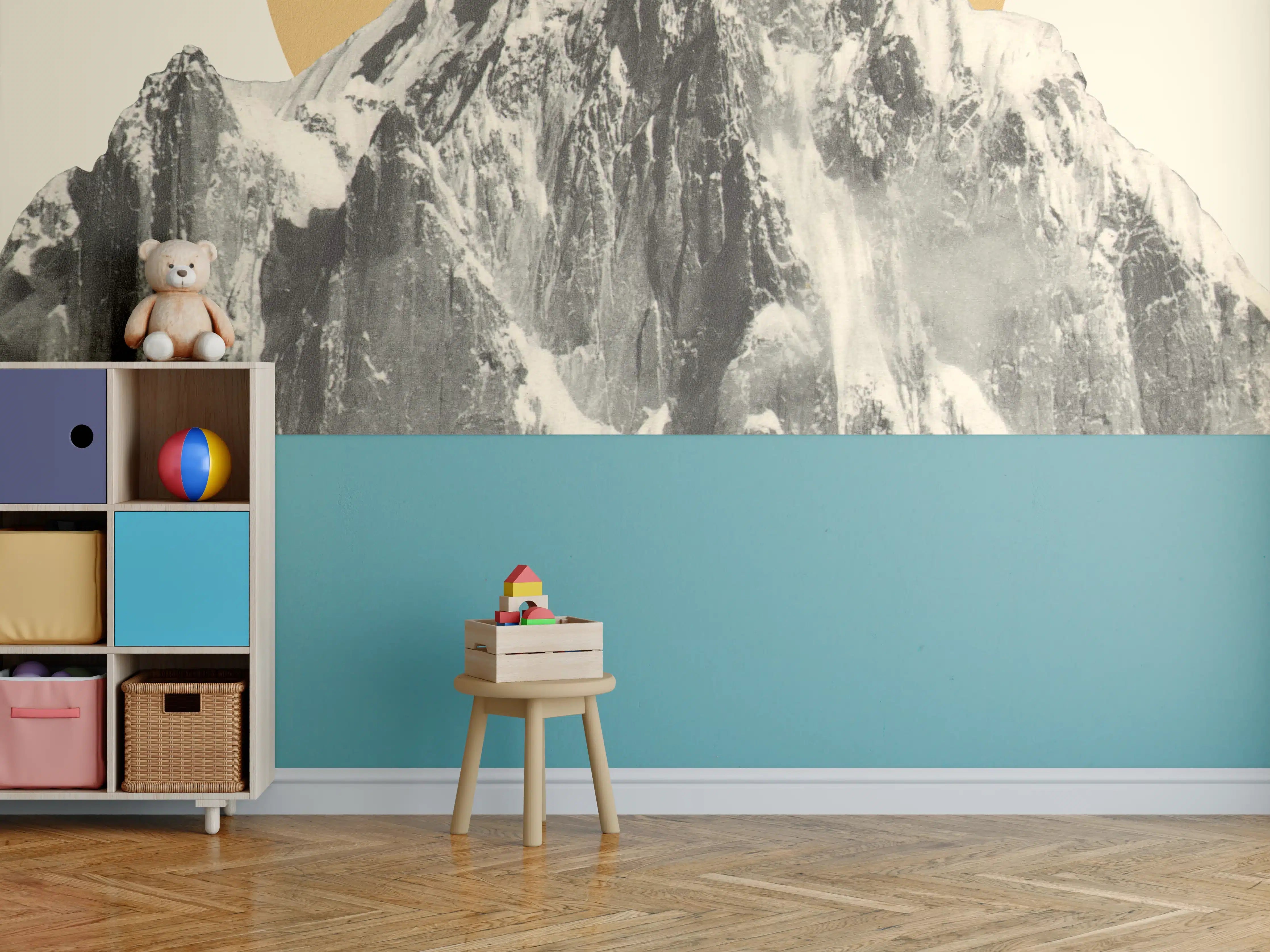 Kinderzimmer Wandgestaltung - Berggipfel im Sonnenlicht Poster