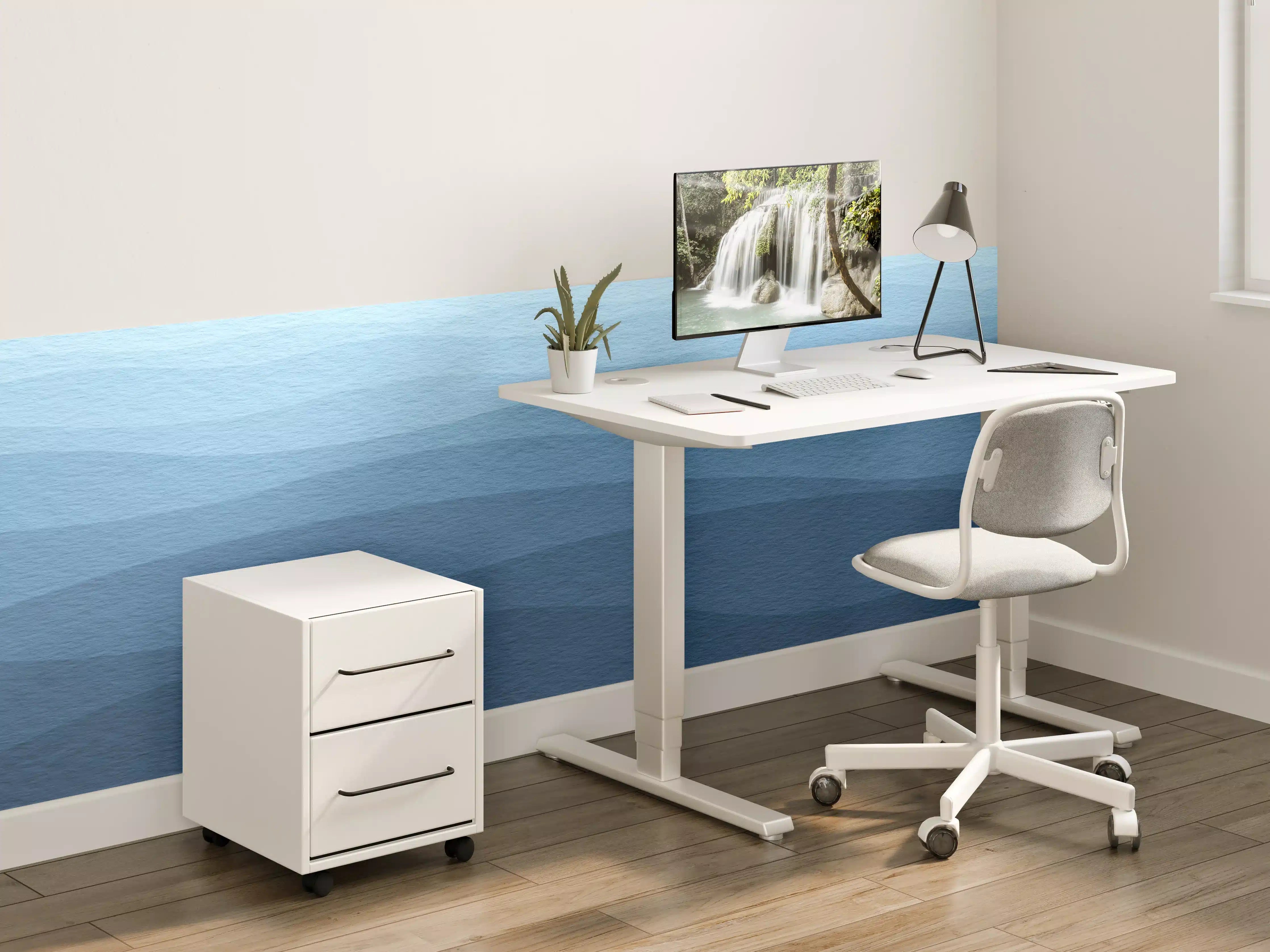 Kinderzimmer Wandgestaltung - Beruhigende Blau-Gradient-Wellen-Textur