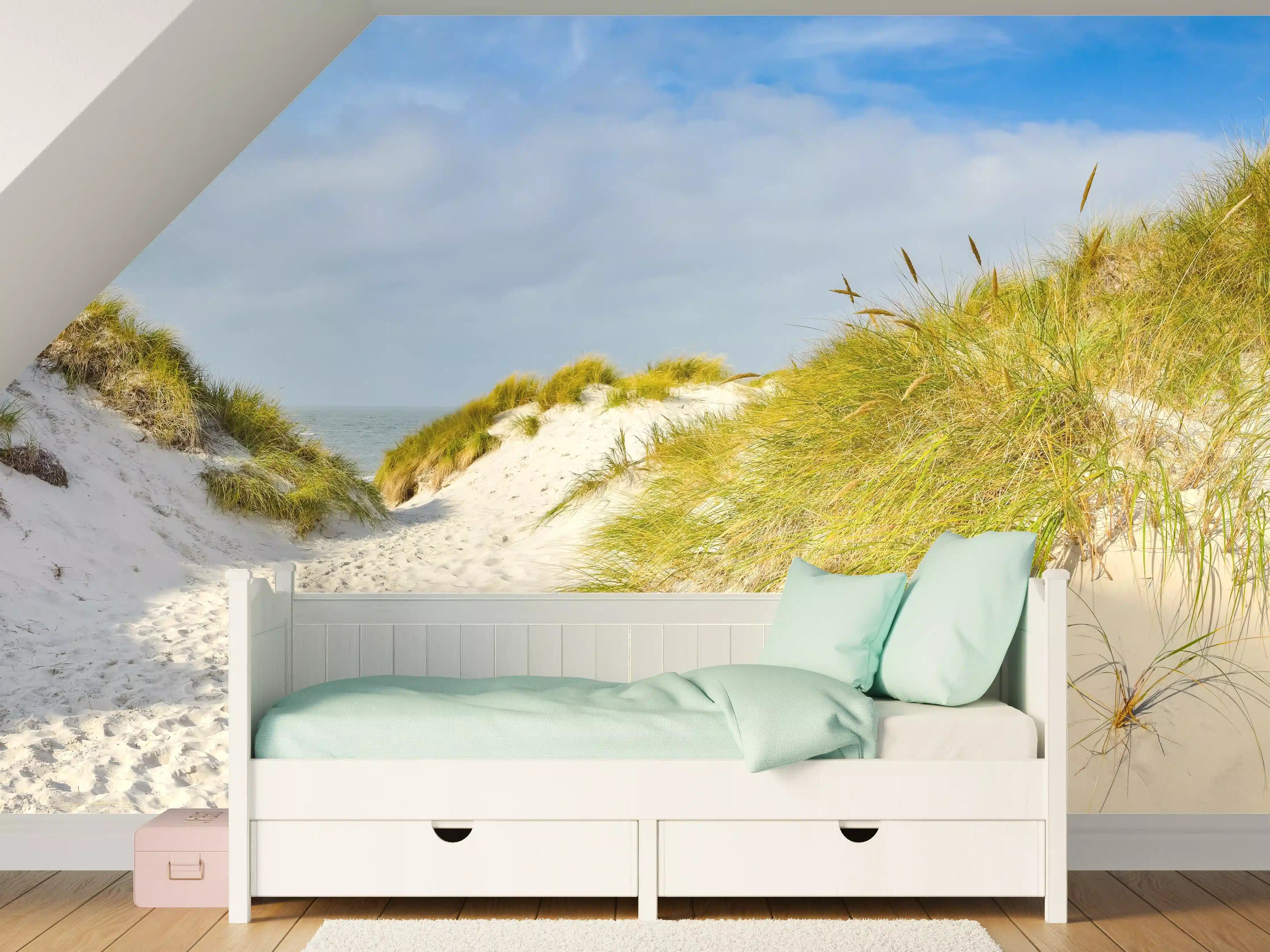 Kinderzimmer Wandgestaltung - Bilderbuch-Strandlandschaft mit Dünen