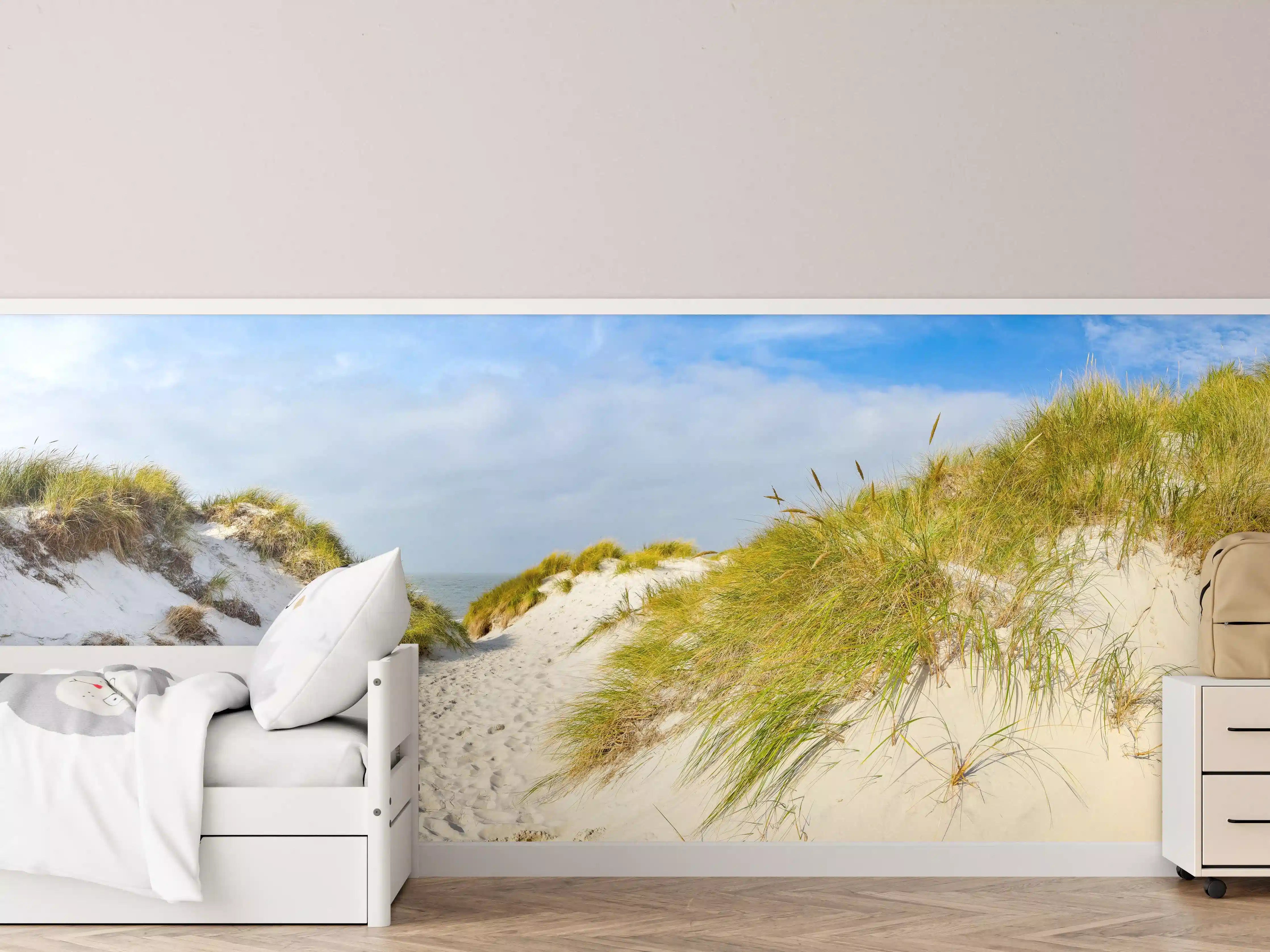 Kinderzimmer Wandgestaltung - Bilderbuch-Strandlandschaft mit Dünen