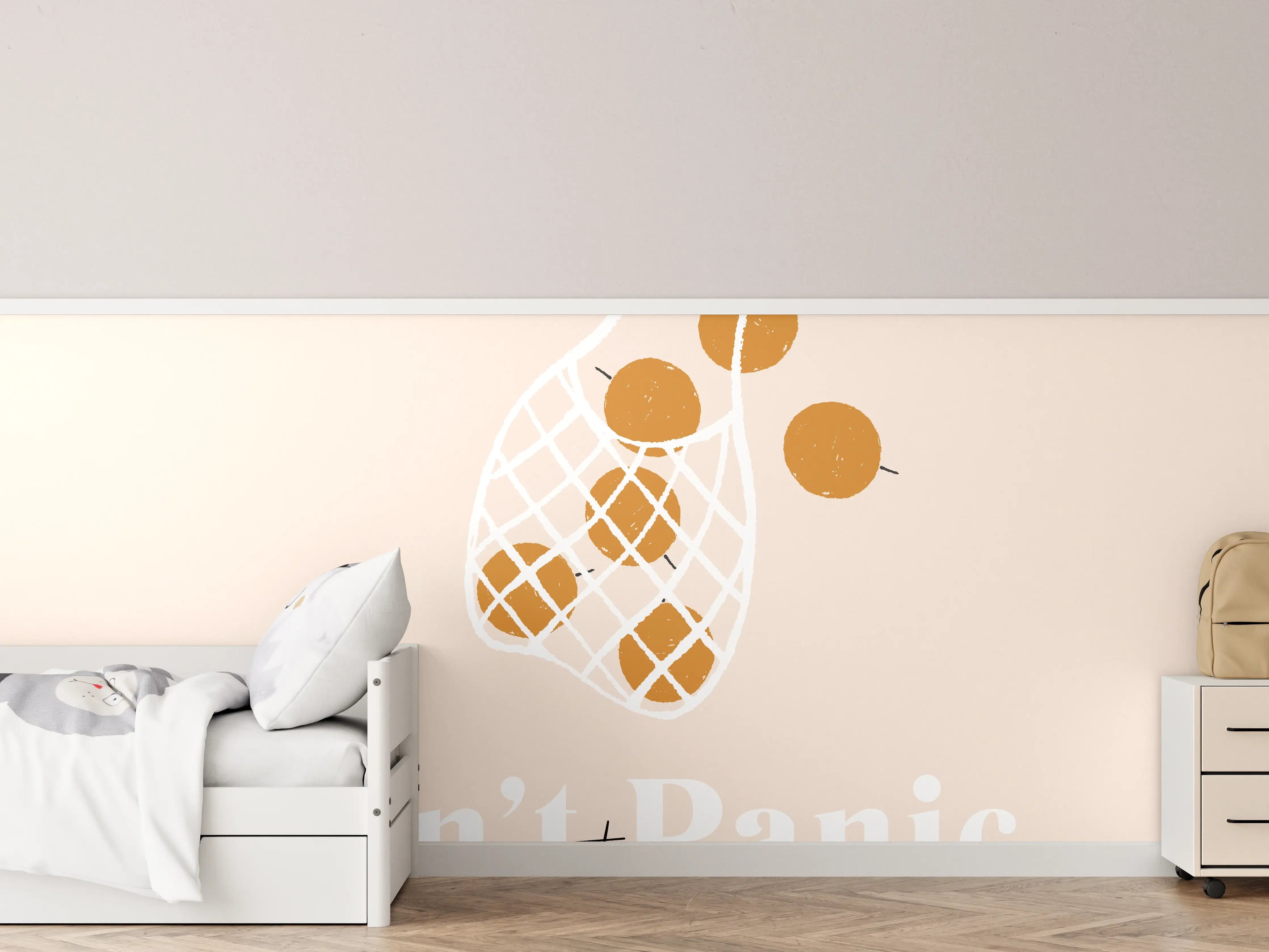 Kinderzimmer Wandgestaltung - Bio-Früchte Beige-Weiß Design