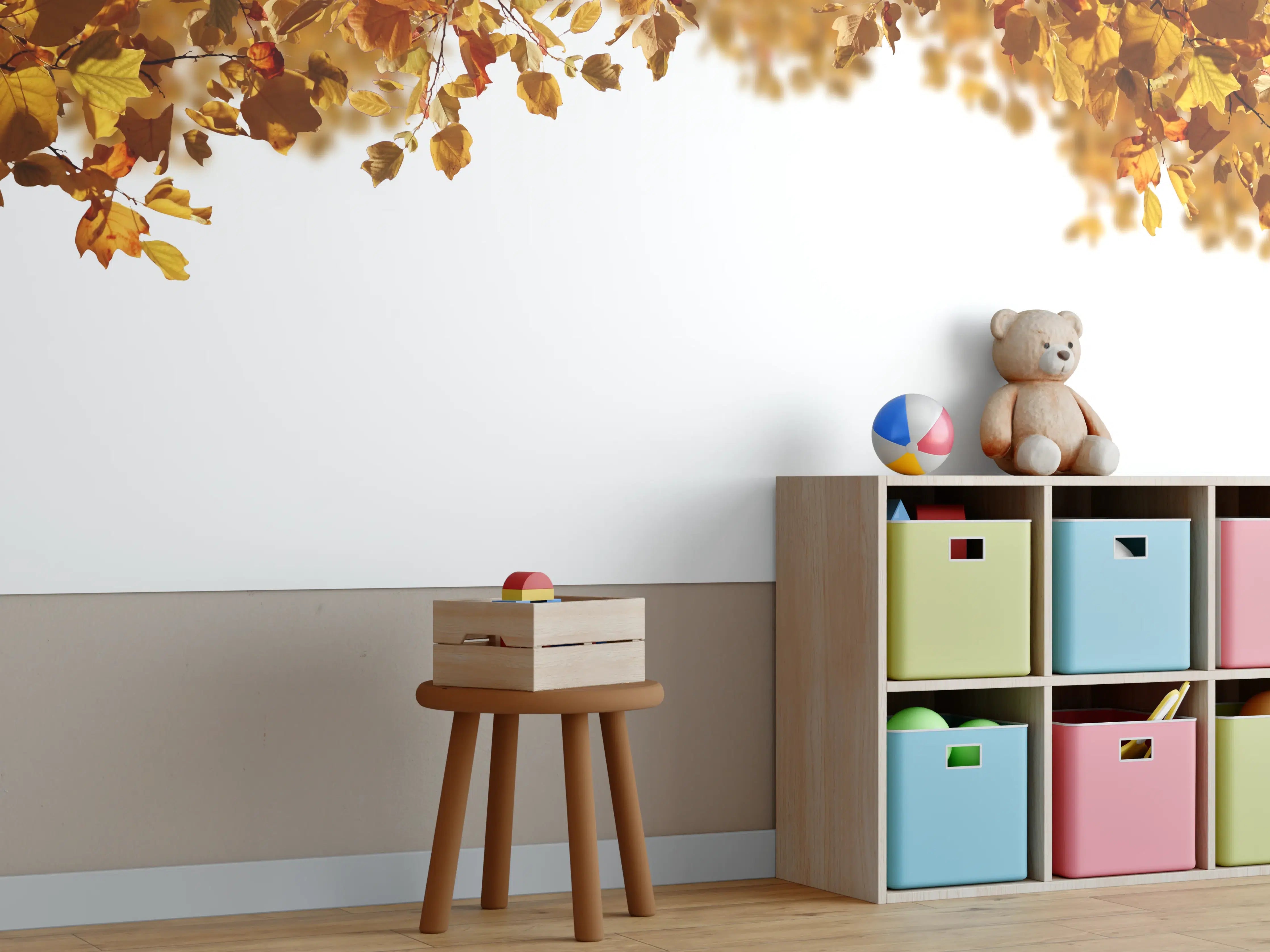 Kinderzimmer Wandgestaltung - Blätter im Herbst