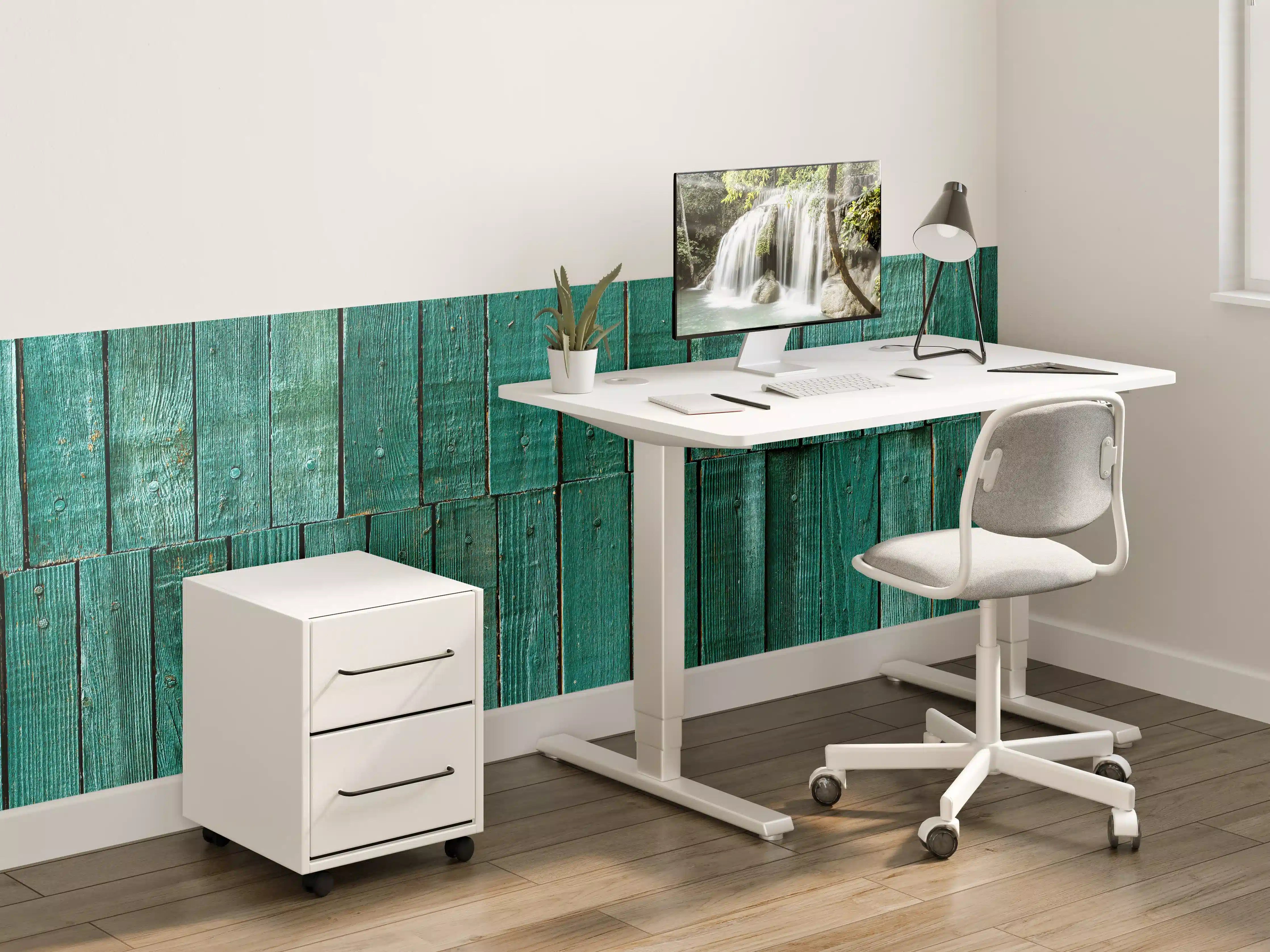 Kinderzimmer Wandgestaltung - Bläuliche Holzbretter