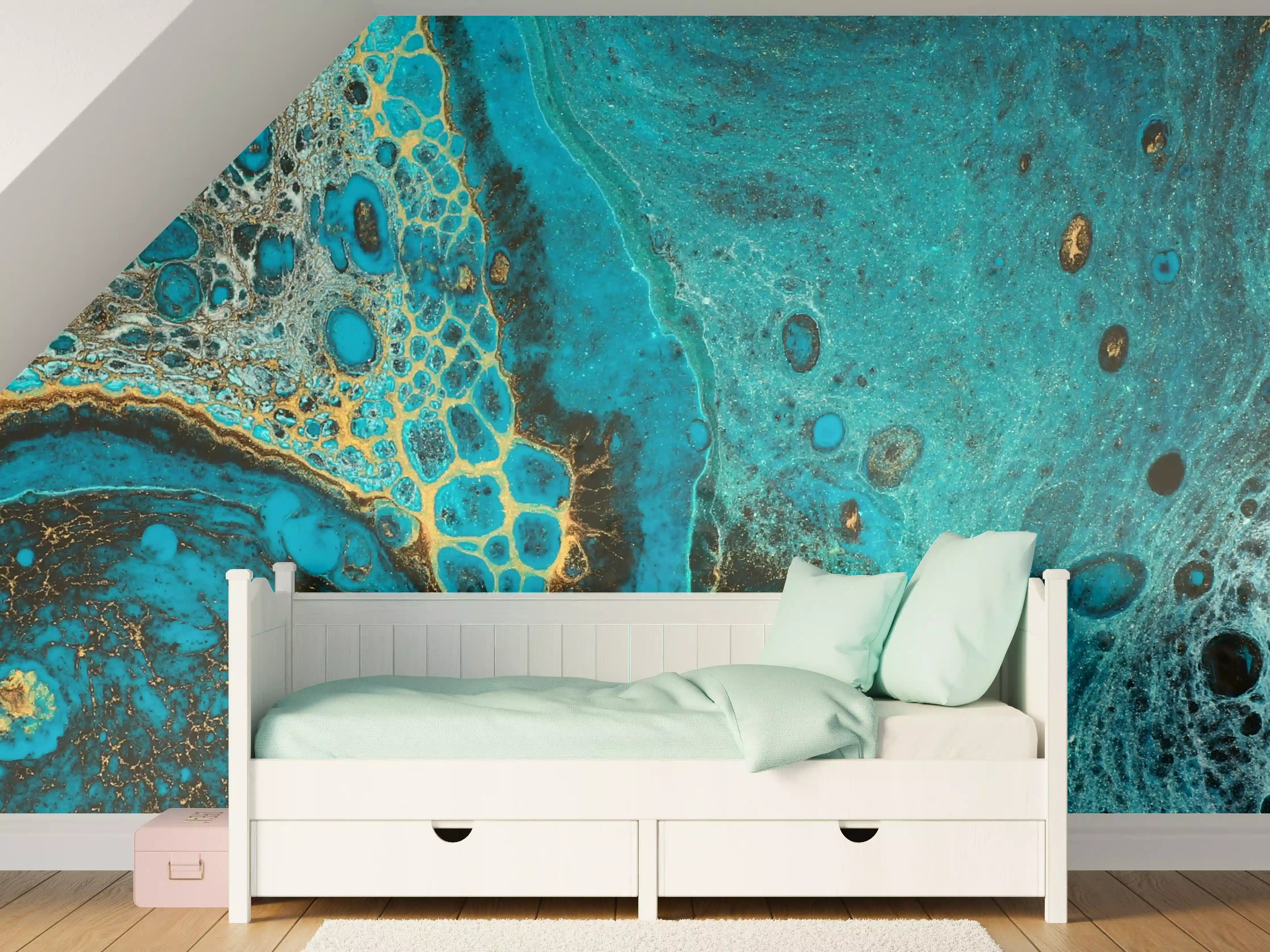 Kinderzimmer Wandgestaltung - Bläulicher Marmor