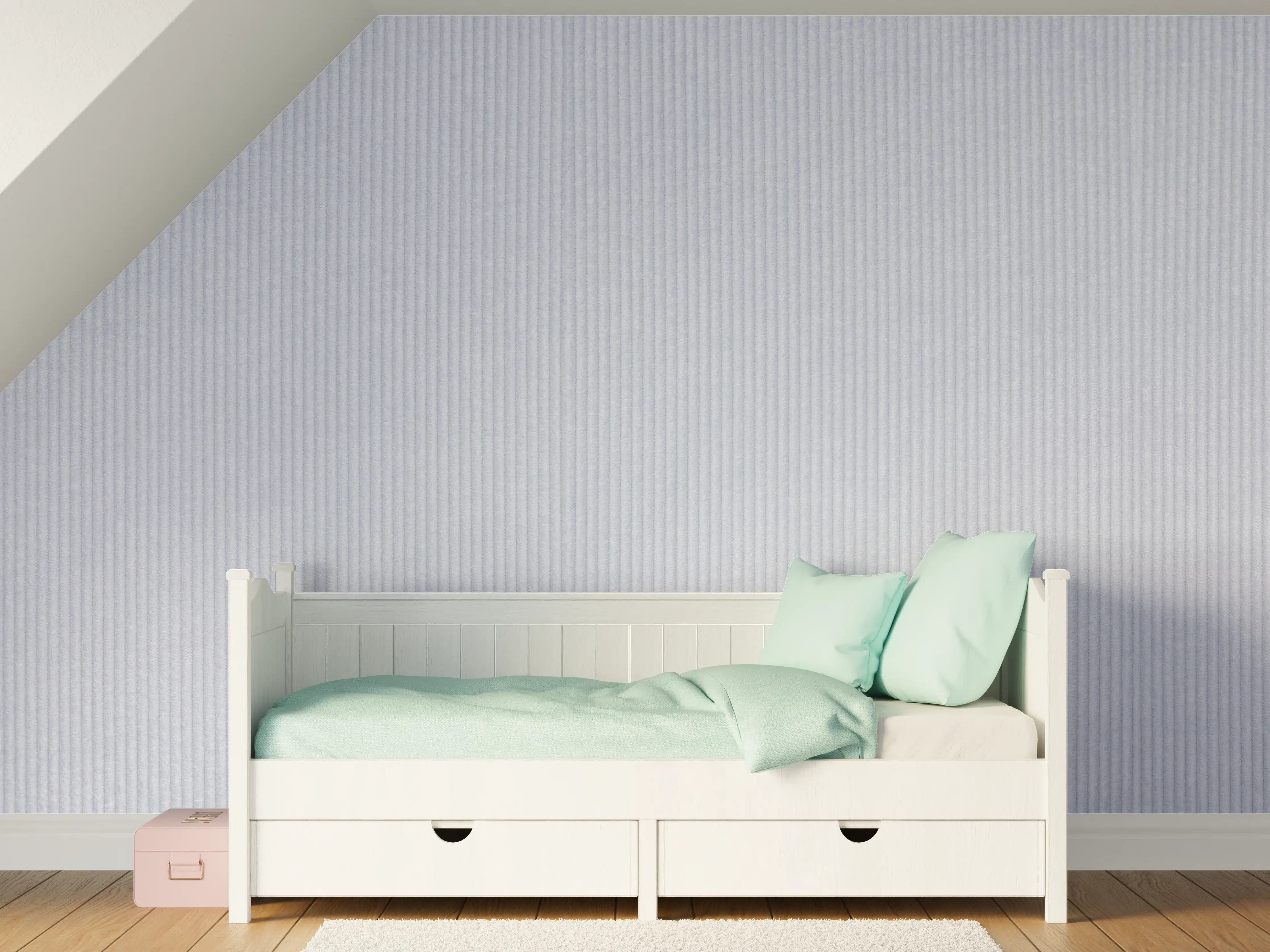 Kinderzimmer Wandgestaltung - Bläuliches genähtes Textil