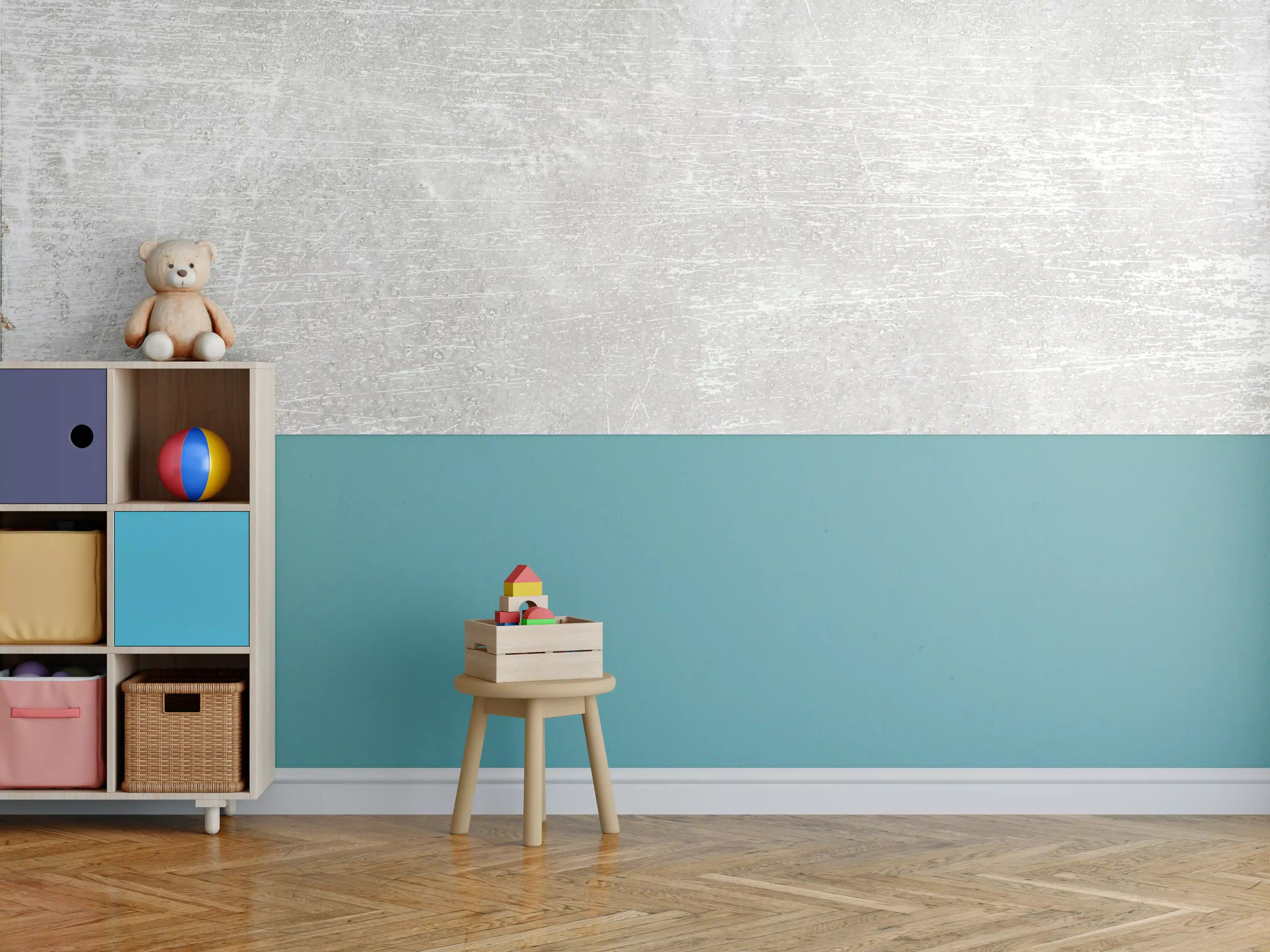 Kinderzimmer Wandgestaltung - Blanker Zement Hintergrund