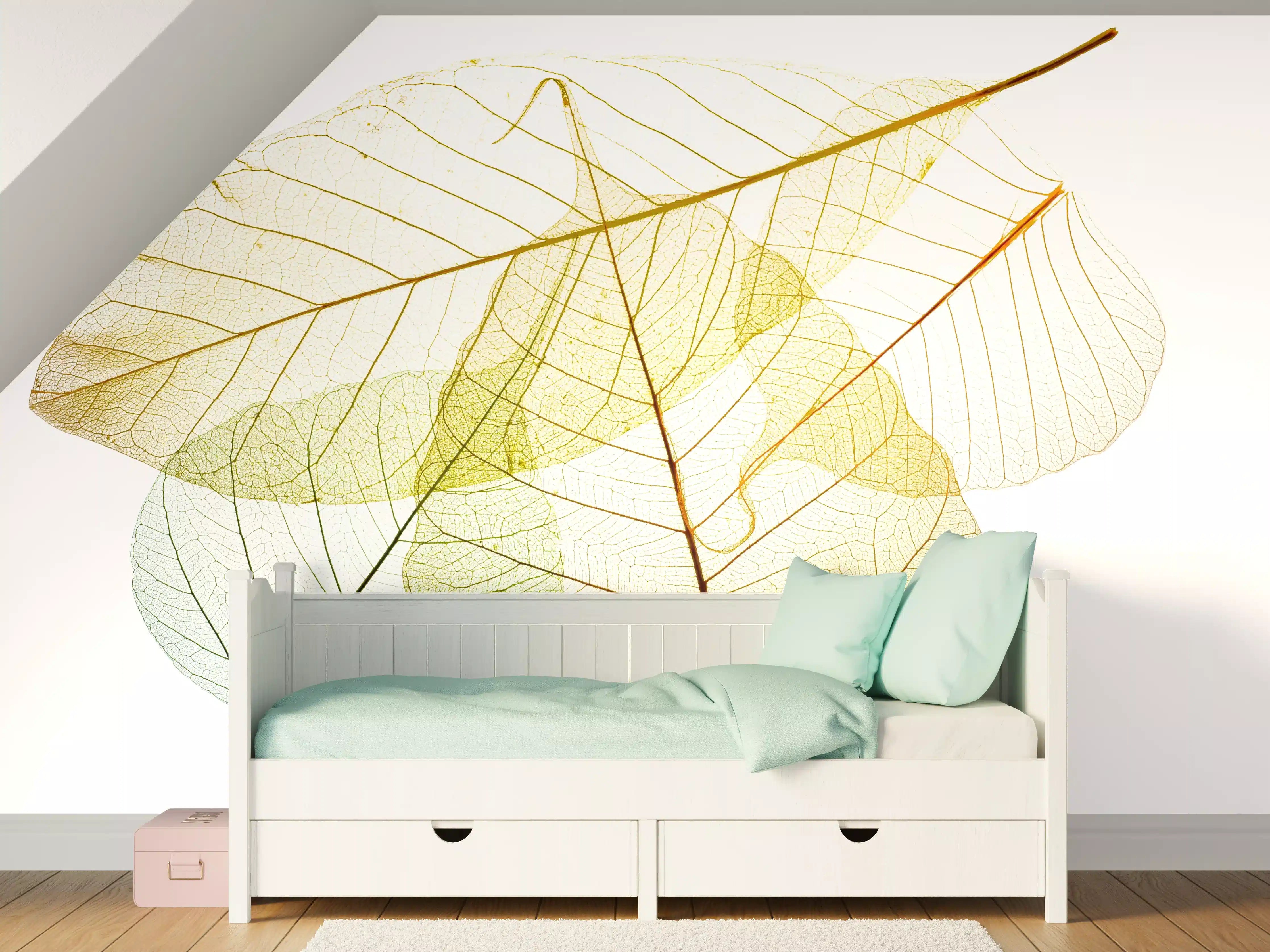 Kinderzimmer Wandgestaltung - Blatt-Textur-Muster 6