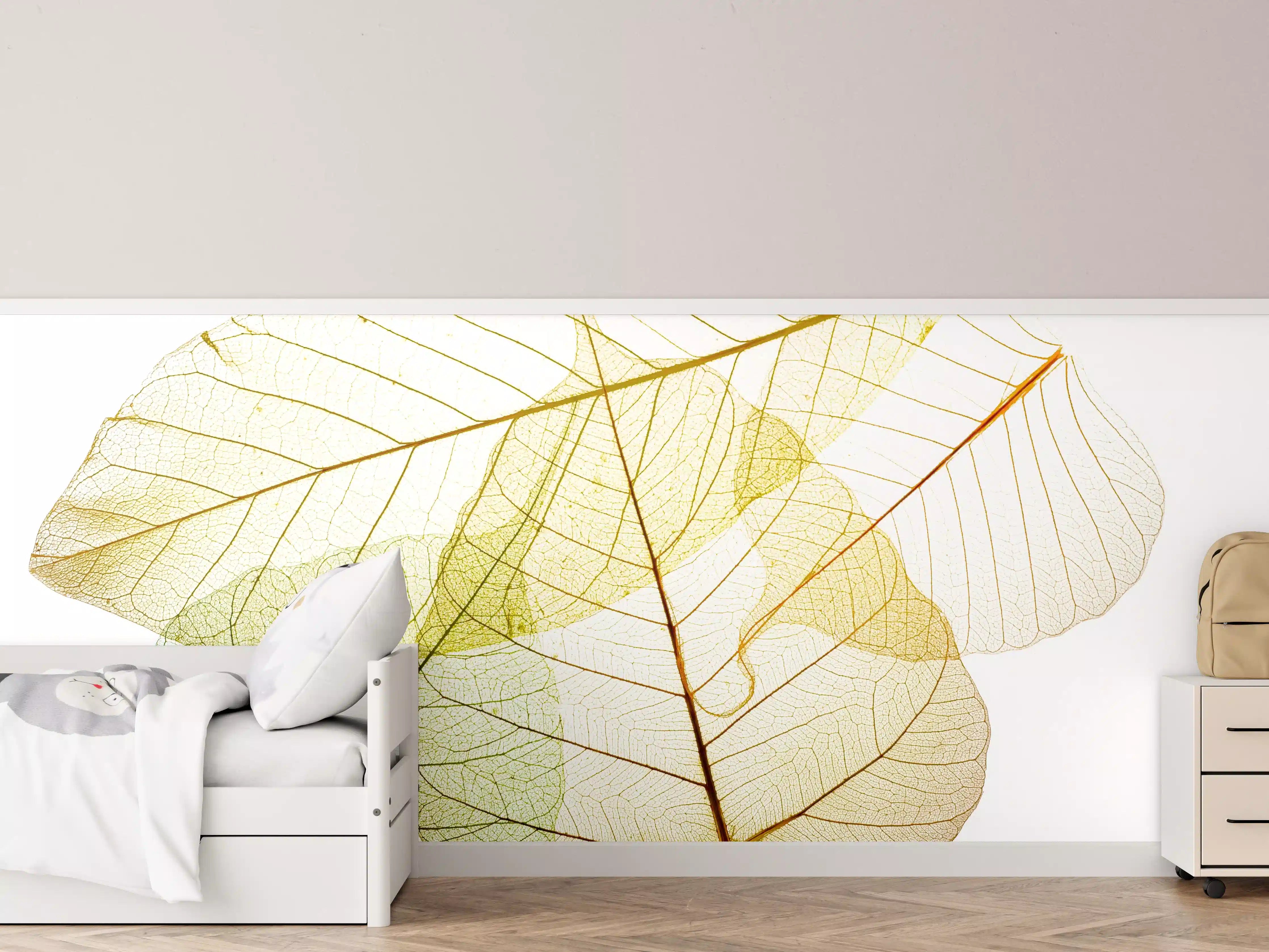 Kinderzimmer Wandgestaltung - Blatt-Textur-Muster 6