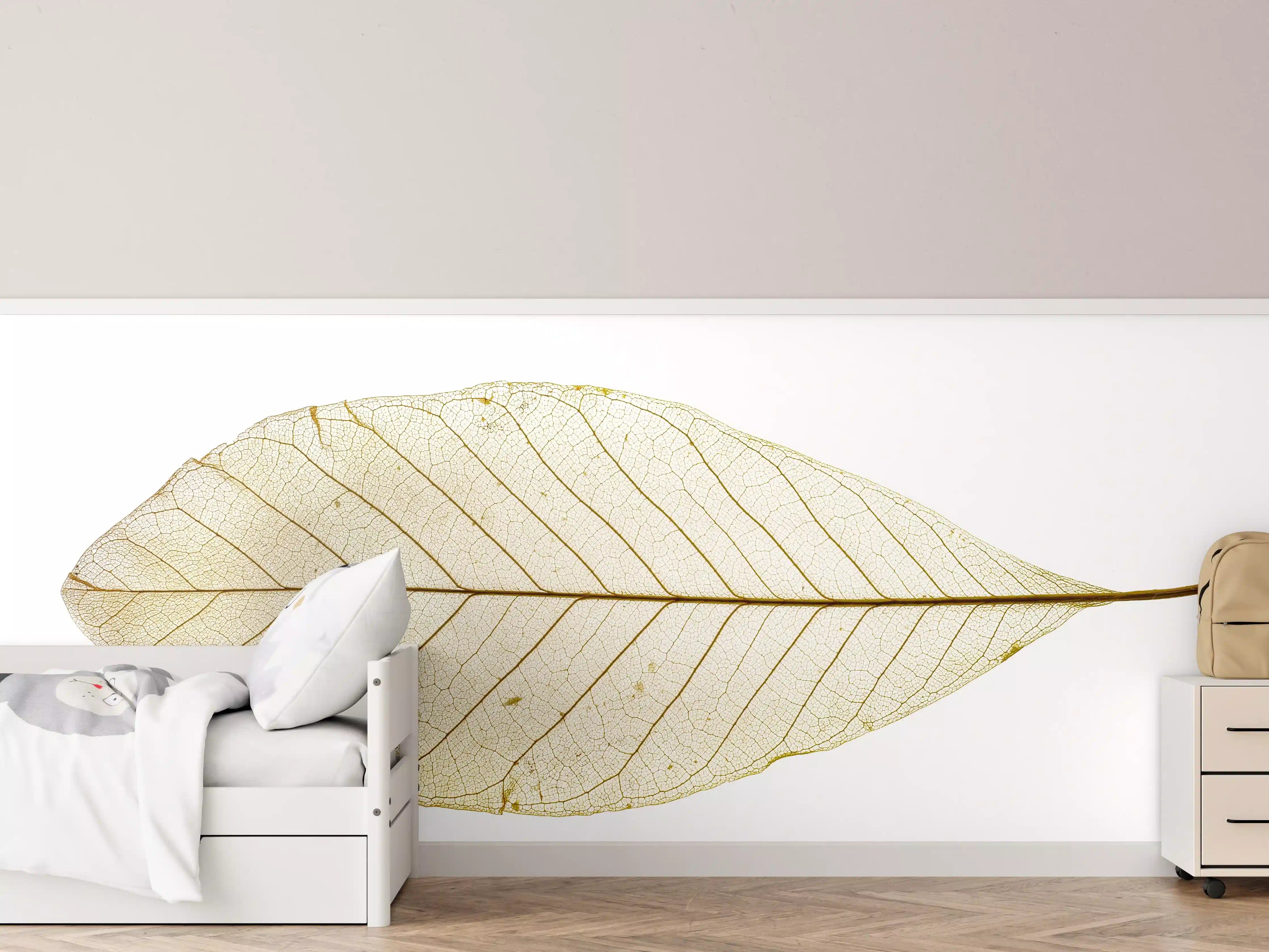 Kinderzimmer Wandgestaltung - Blatt-Textur-Muster