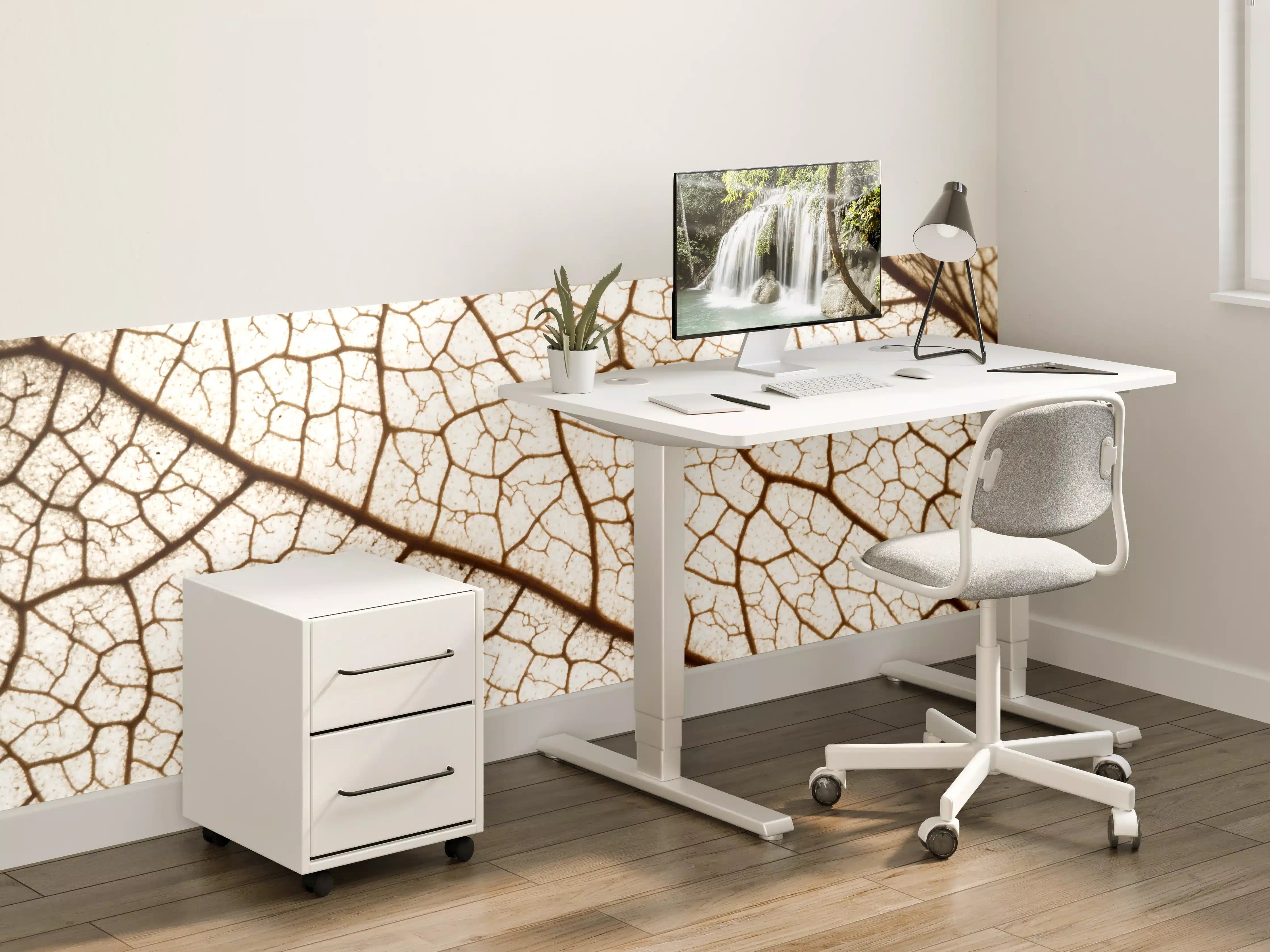 Kinderzimmer Wandgestaltung - Blatttextur im Detail