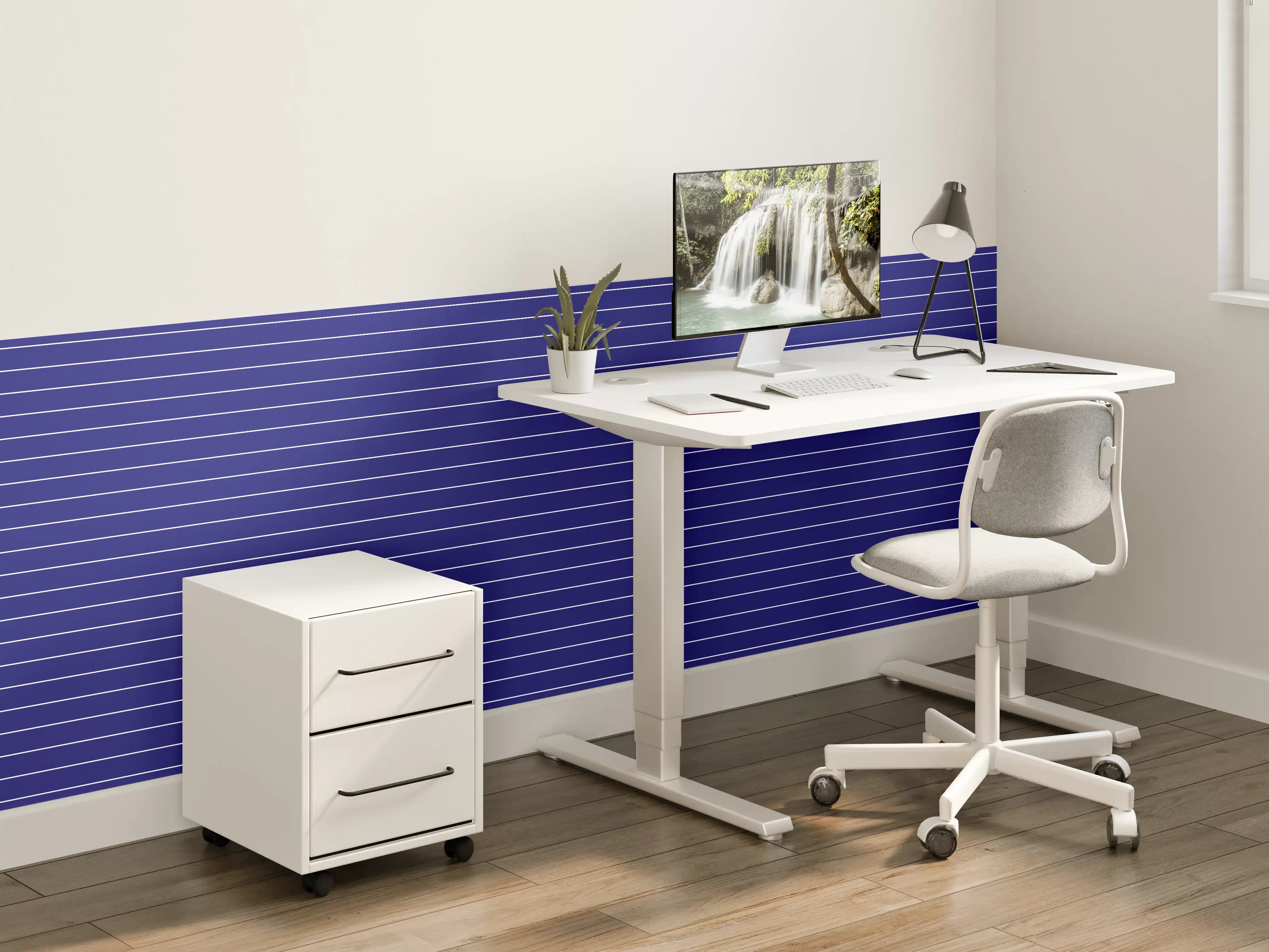 Kinderzimmer Wandgestaltung - Blau-Weiße Linien-Textur