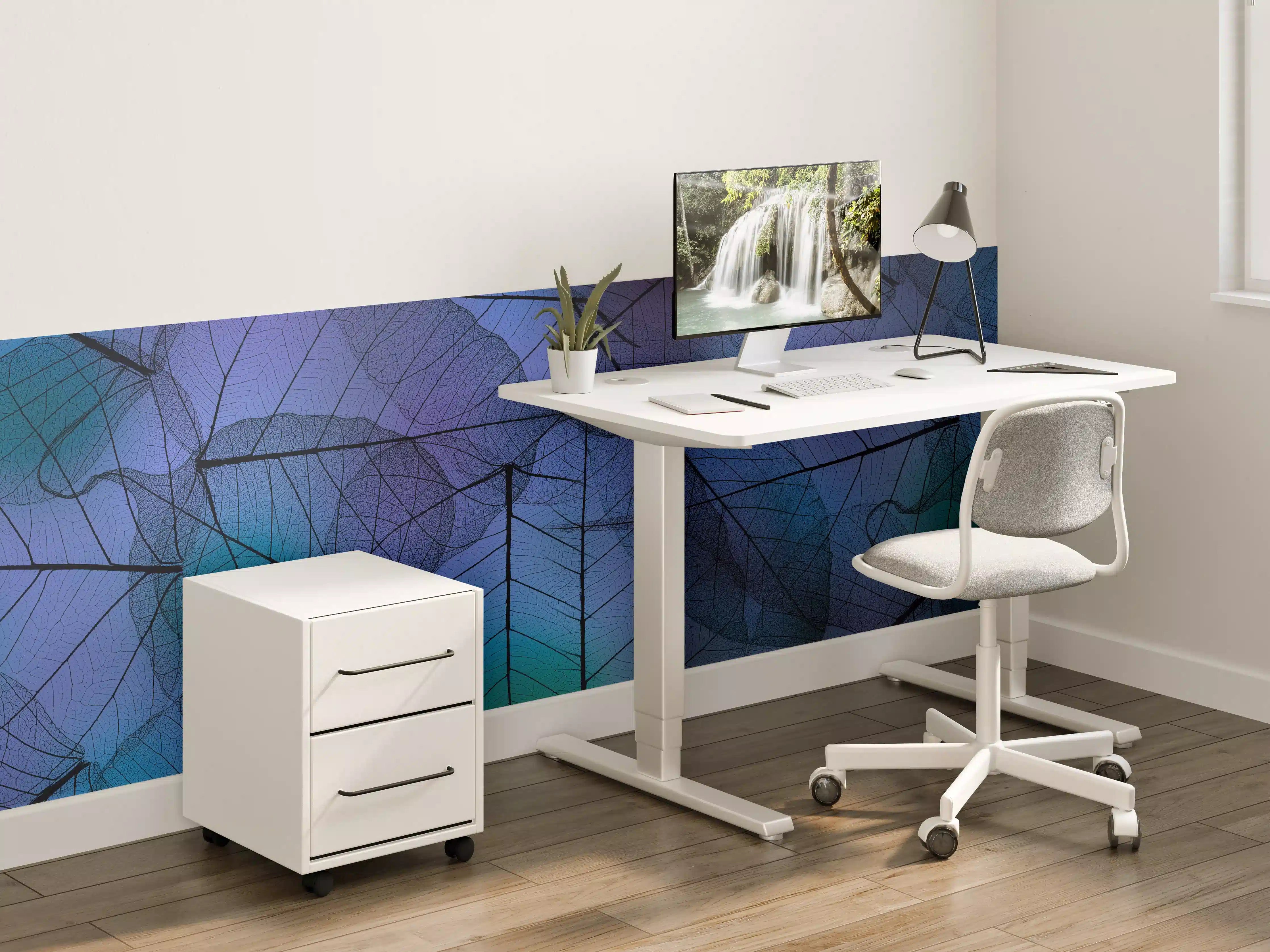 Kinderzimmer Wandgestaltung - Blaue Blattadern Textur Makro