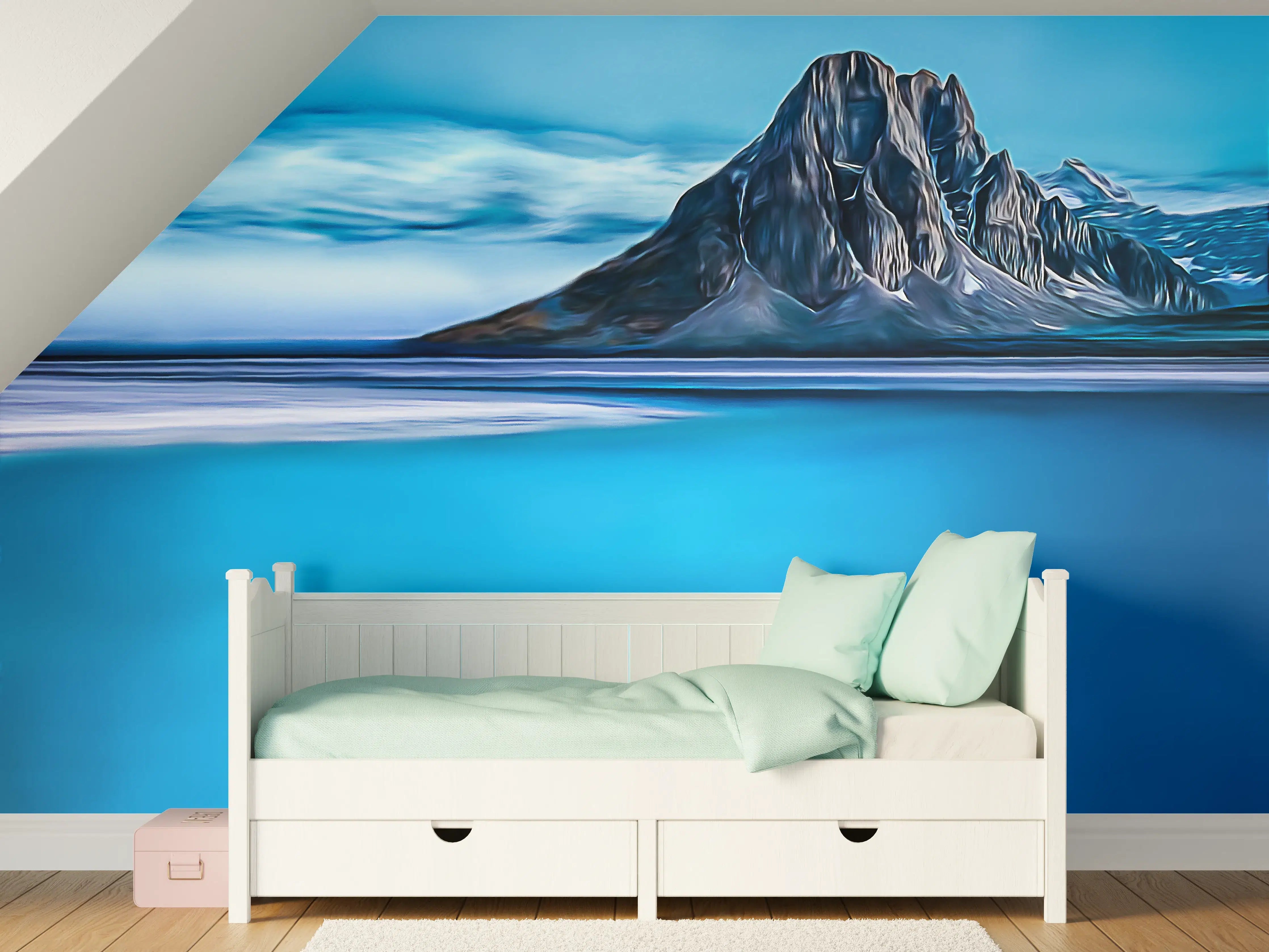 Kinderzimmer Wandgestaltung - Blaue Gletscherlandschaft
