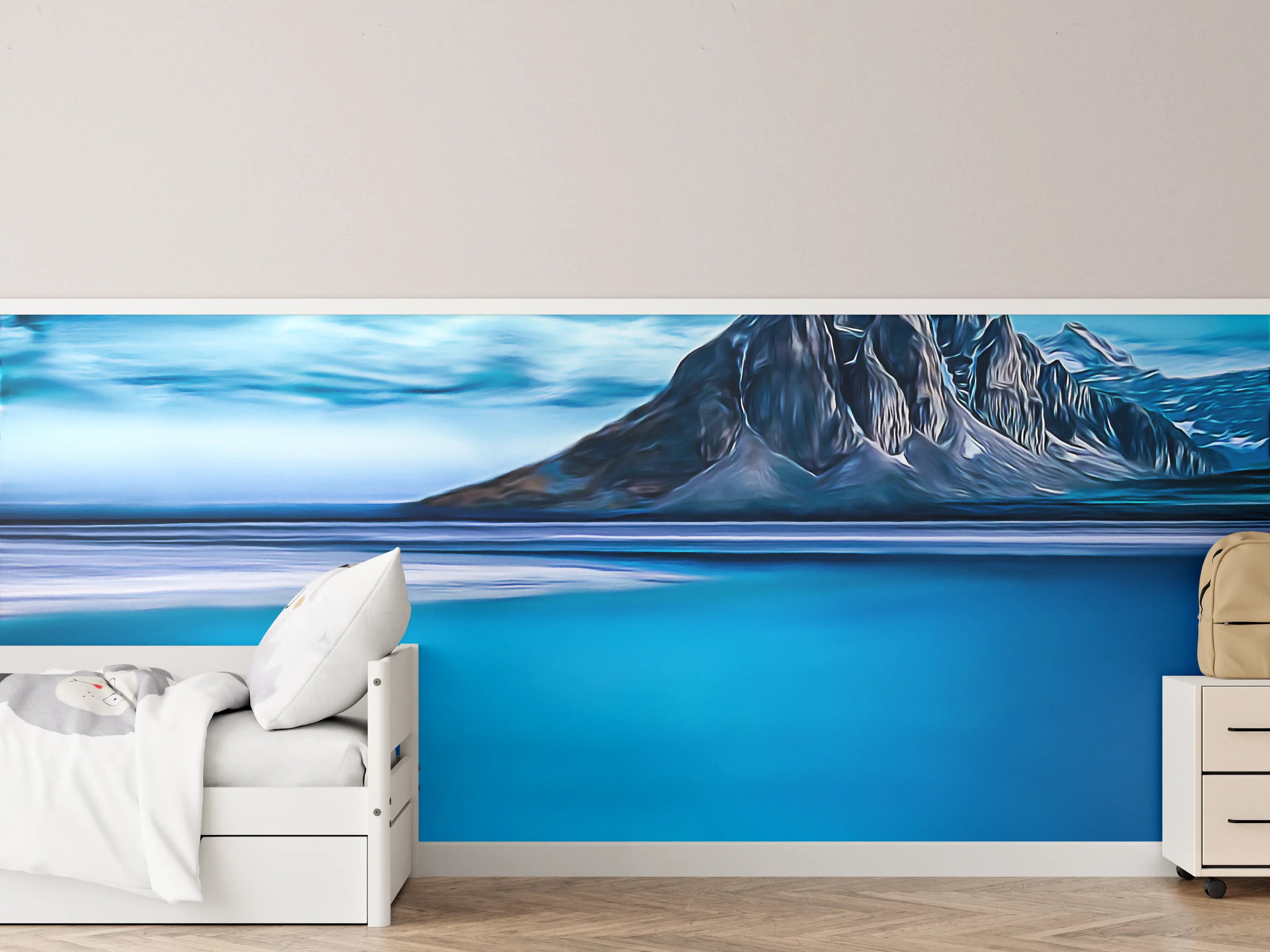 Kinderzimmer Wandgestaltung - Blaue Gletscherlandschaft