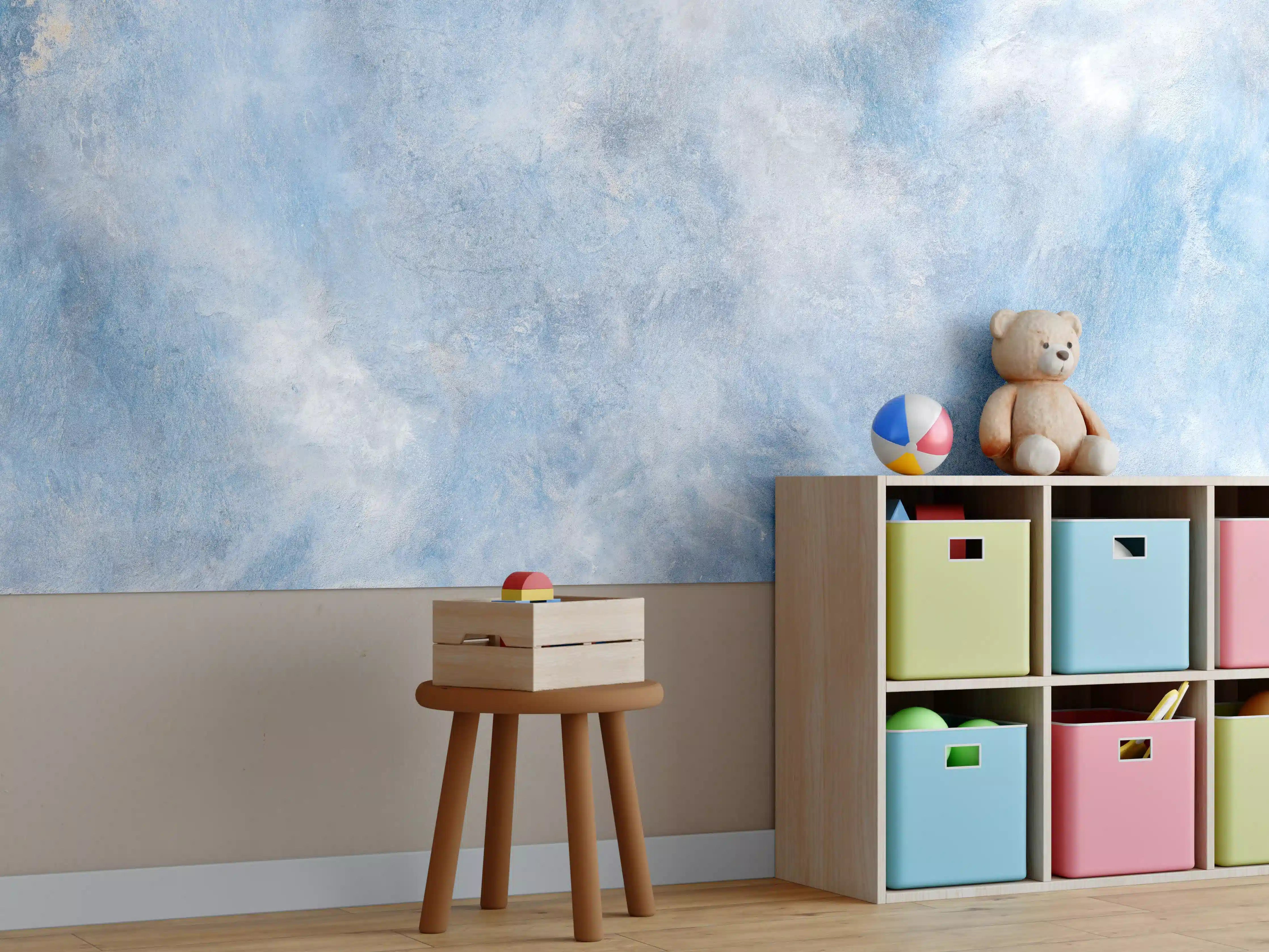 Kinderzimmer Wandgestaltung - Blaue Marmor Textur
