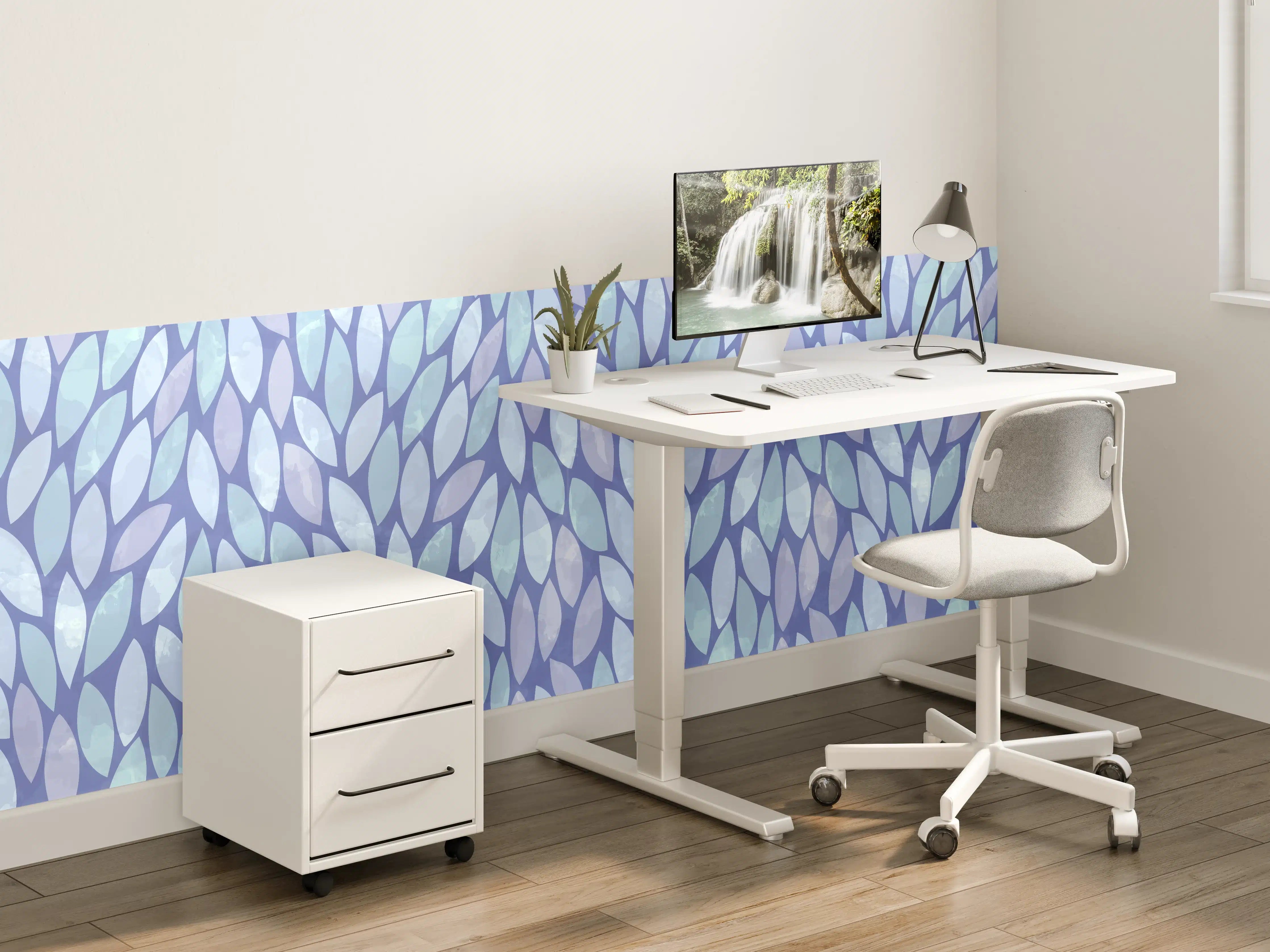 Kinderzimmer Wandgestaltung - Blaue Mosaik-Design mit Wasser-Textur