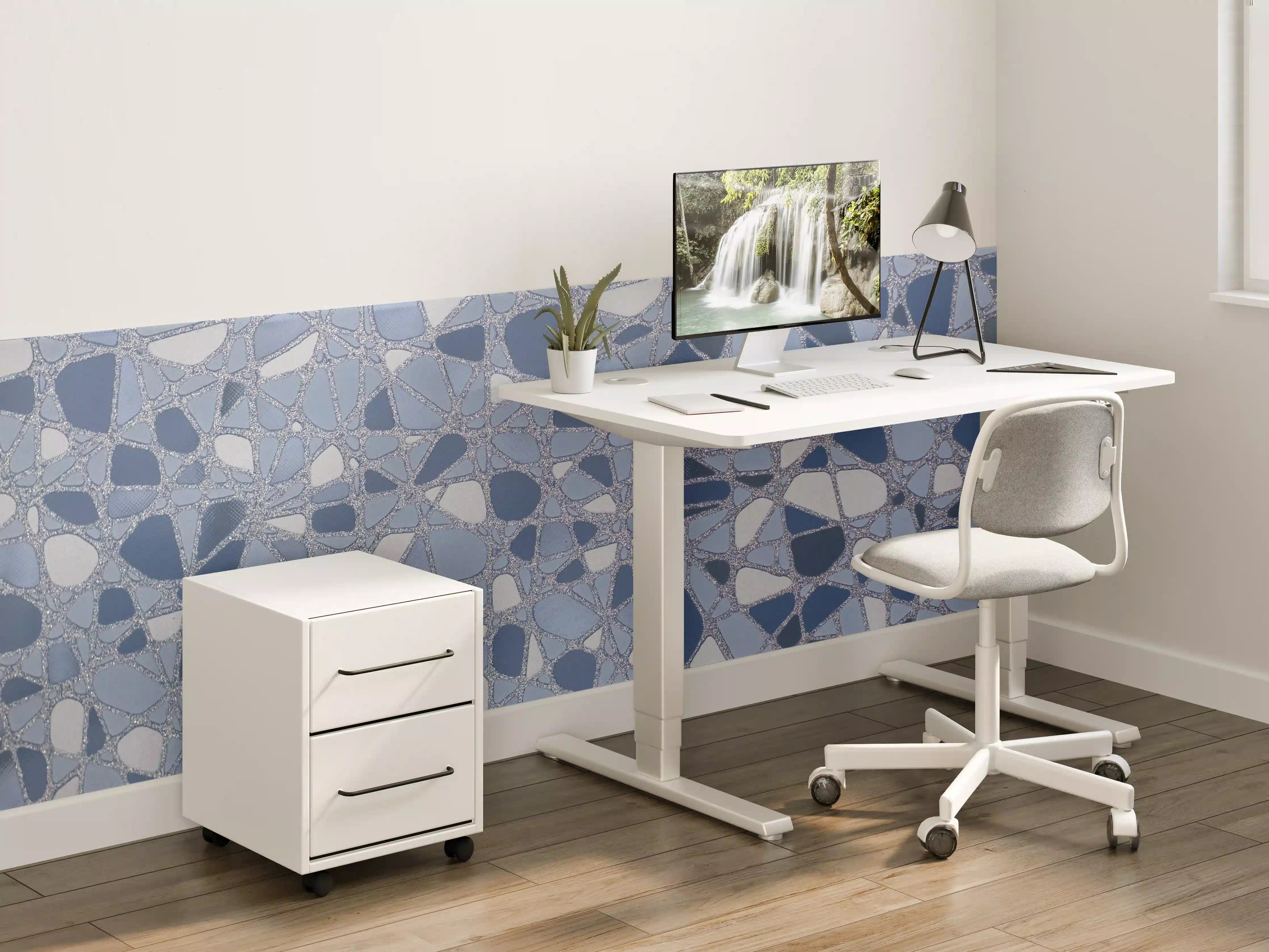 Kinderzimmer Wandgestaltung - Blaue Mosaik-Fliese mit strukturierter Oberfläche