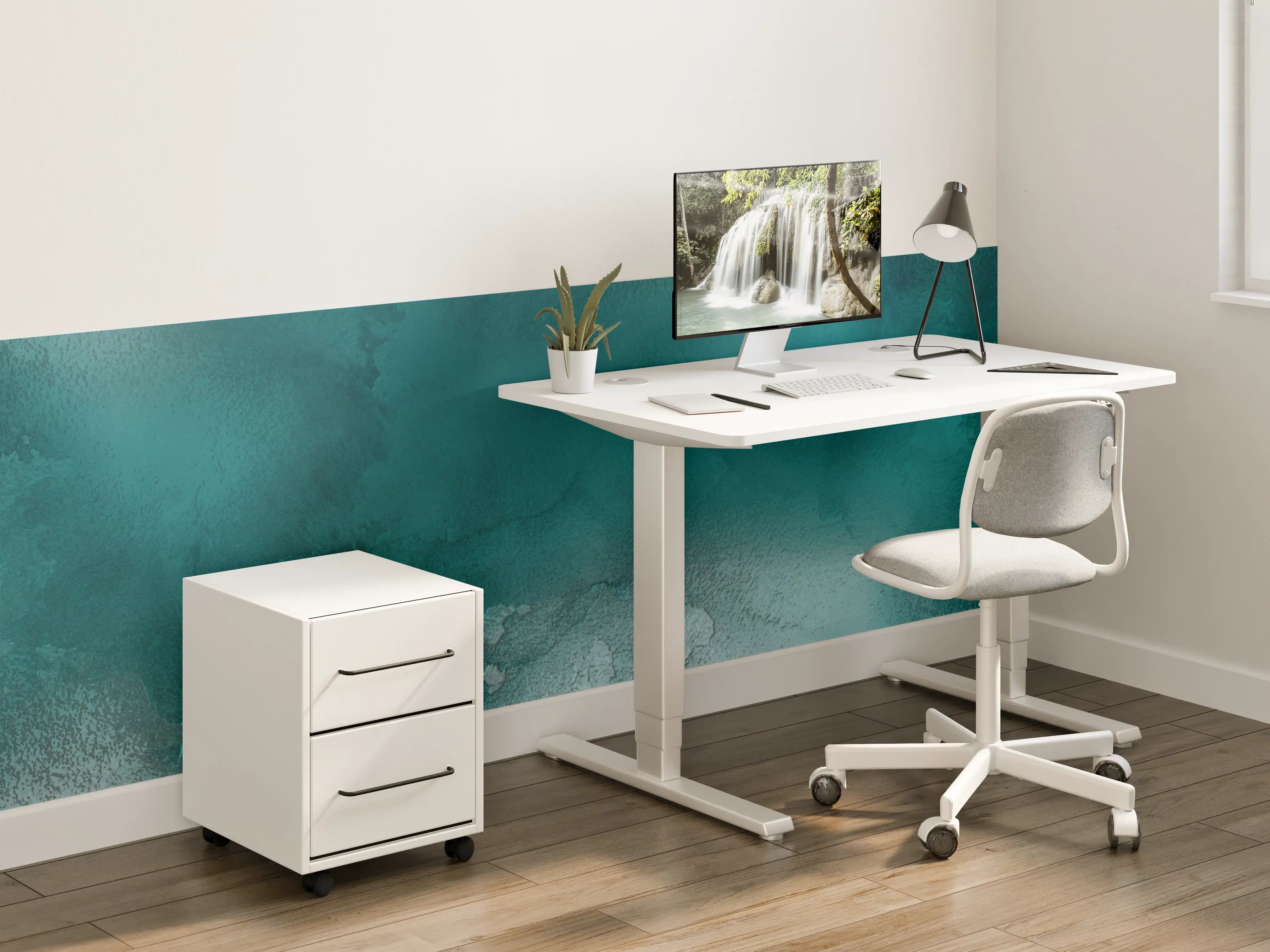 Kinderzimmer Wandgestaltung - Blaue Wasserfarben-Tinte mit Wassertexur