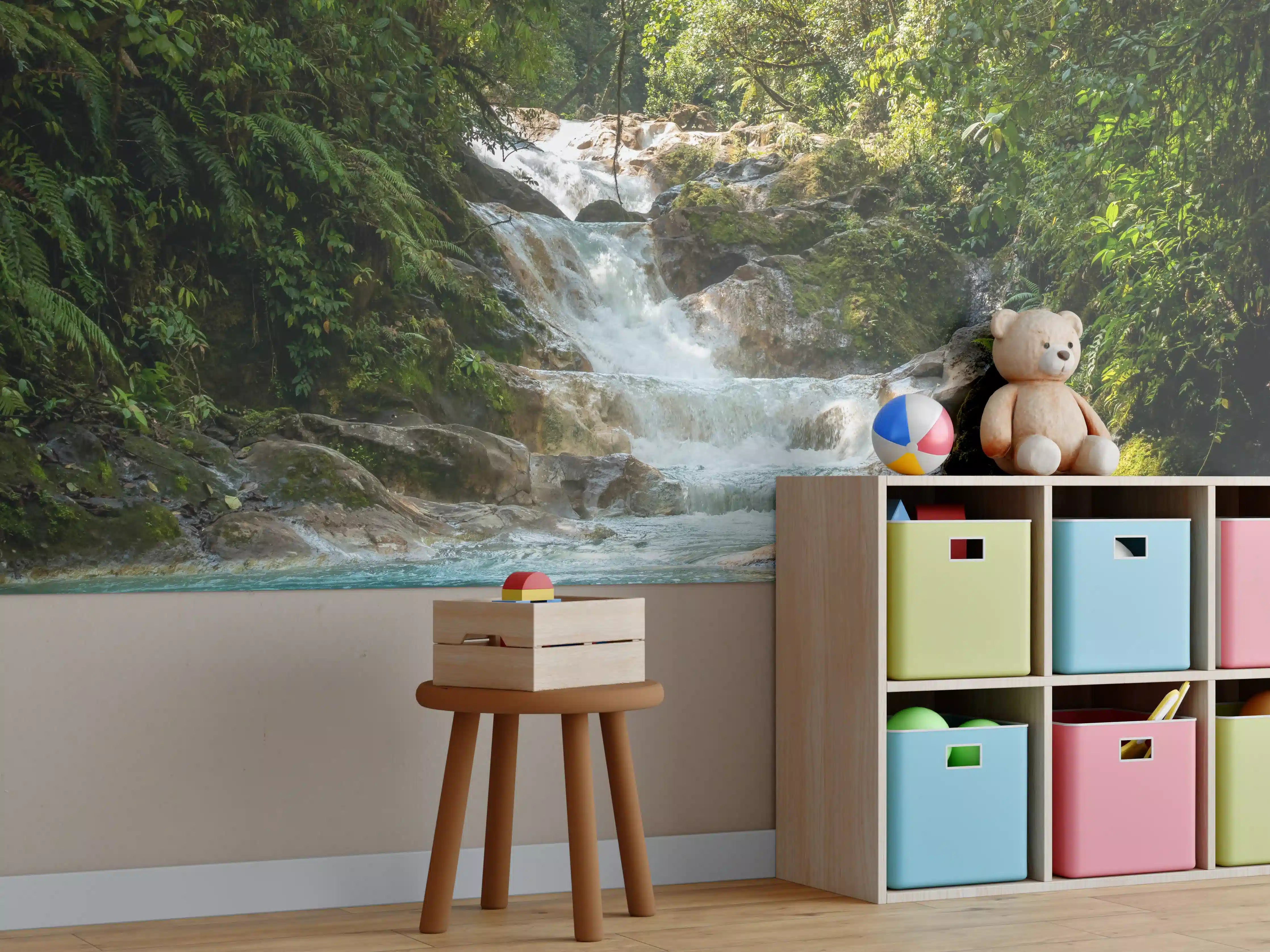Kinderzimmer Wandgestaltung - Blauer Costa Rica Wasserfall