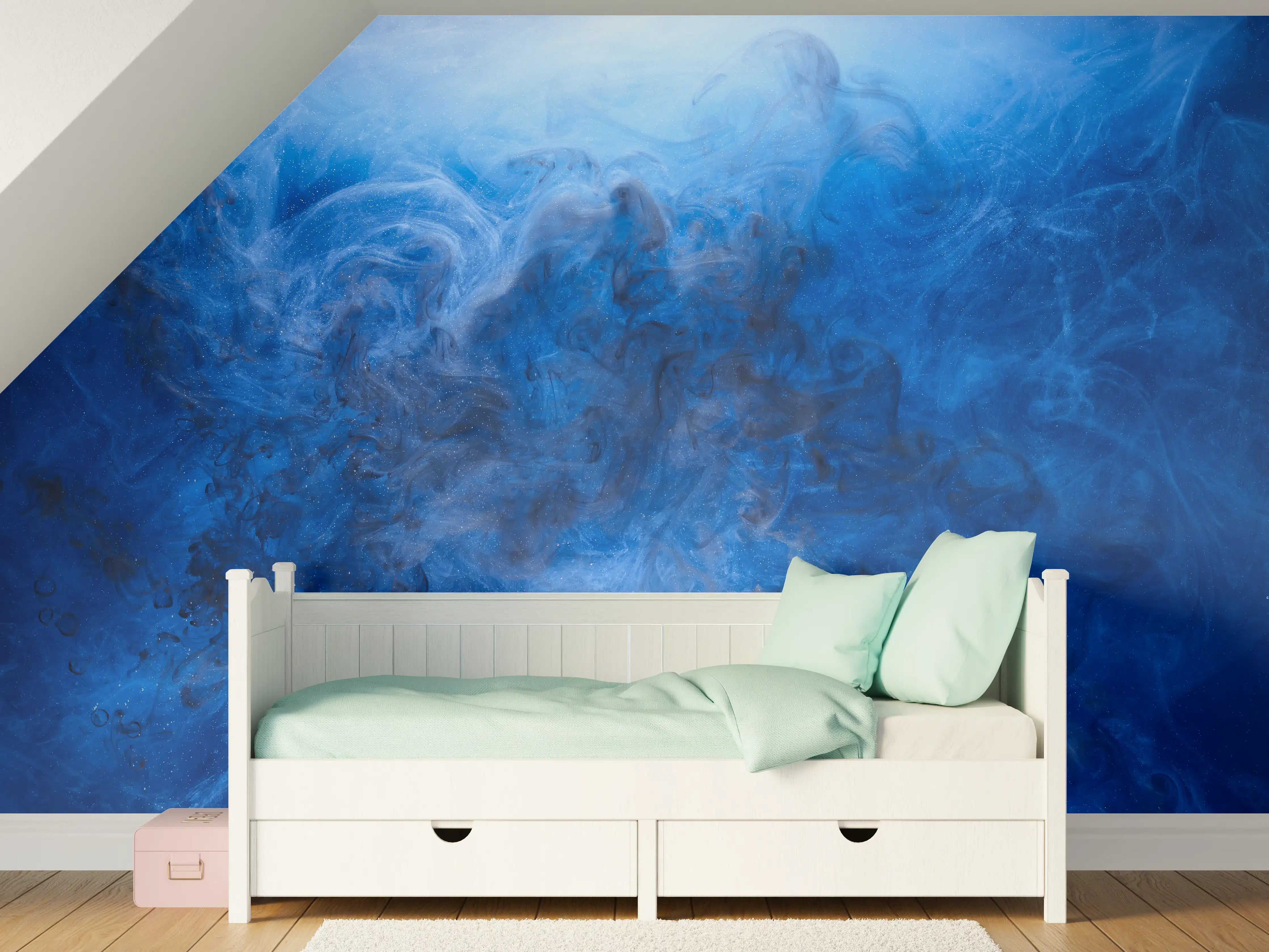 Kinderzimmer Wandgestaltung - Blauer Rauch