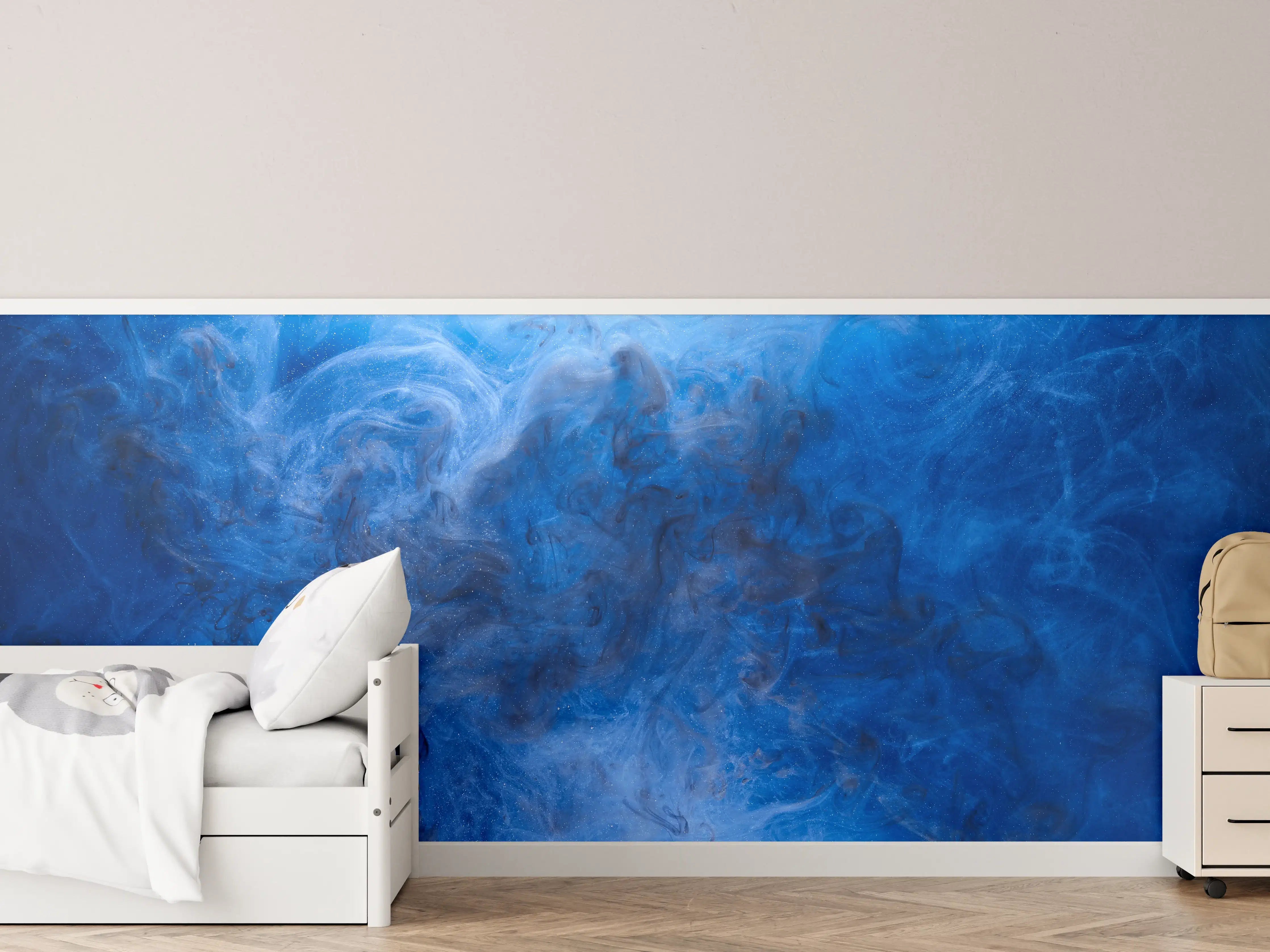 Kinderzimmer Wandgestaltung - Blauer Rauch