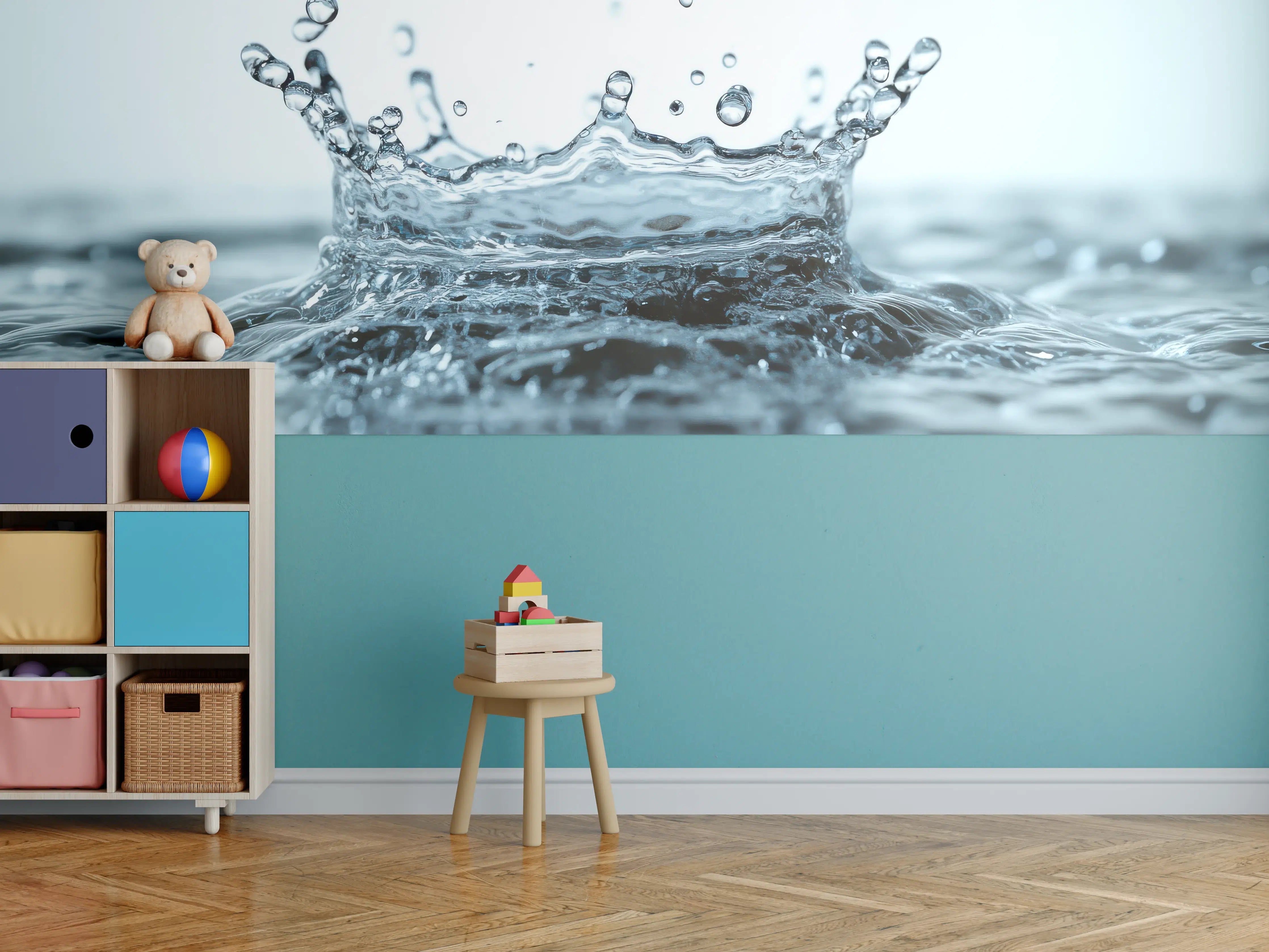 Kinderzimmer Wandgestaltung - Blauer Wasser-Splash