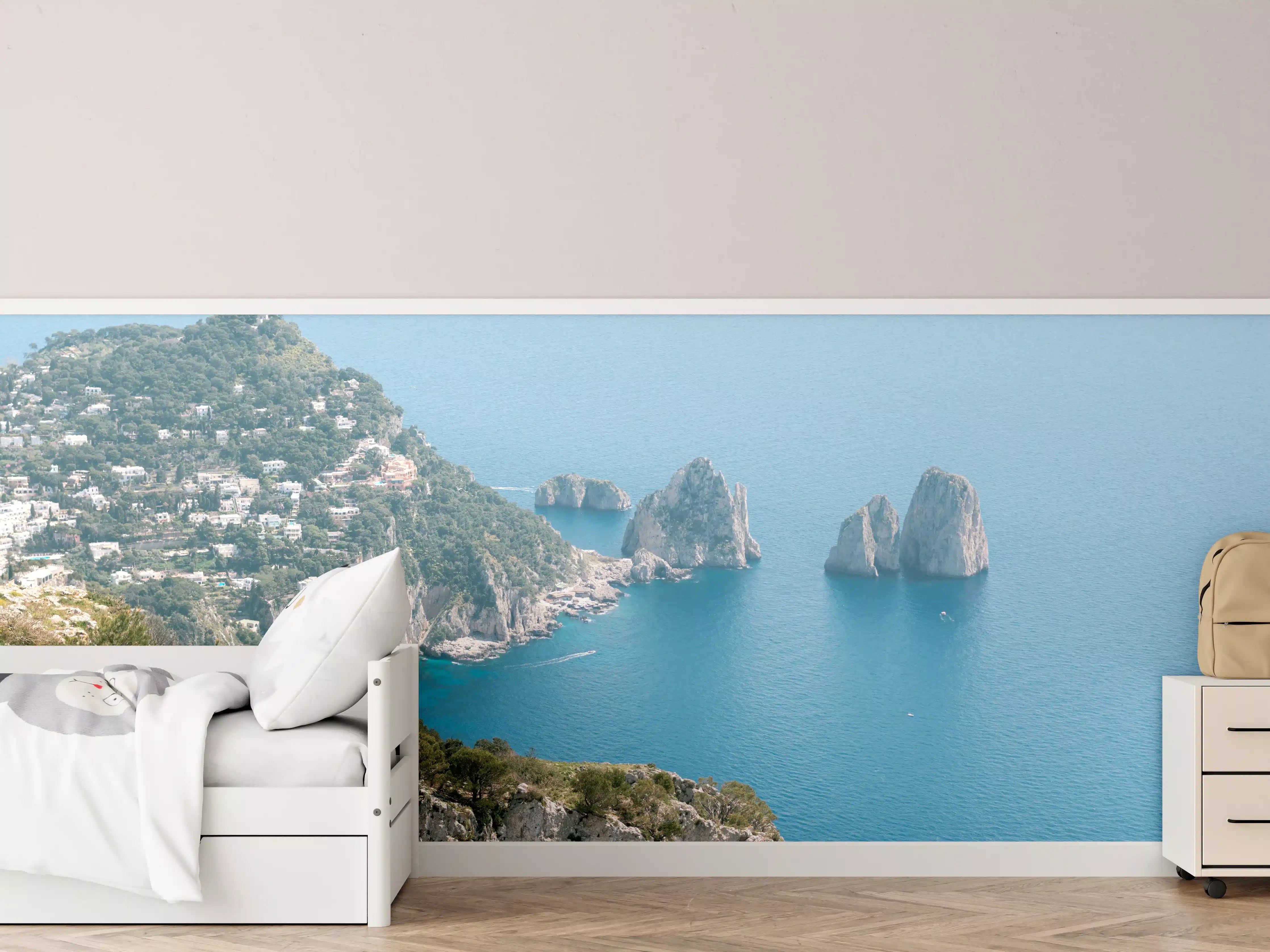 Kinderzimmer Wandgestaltung - Blaues Meer an Italiens Küste