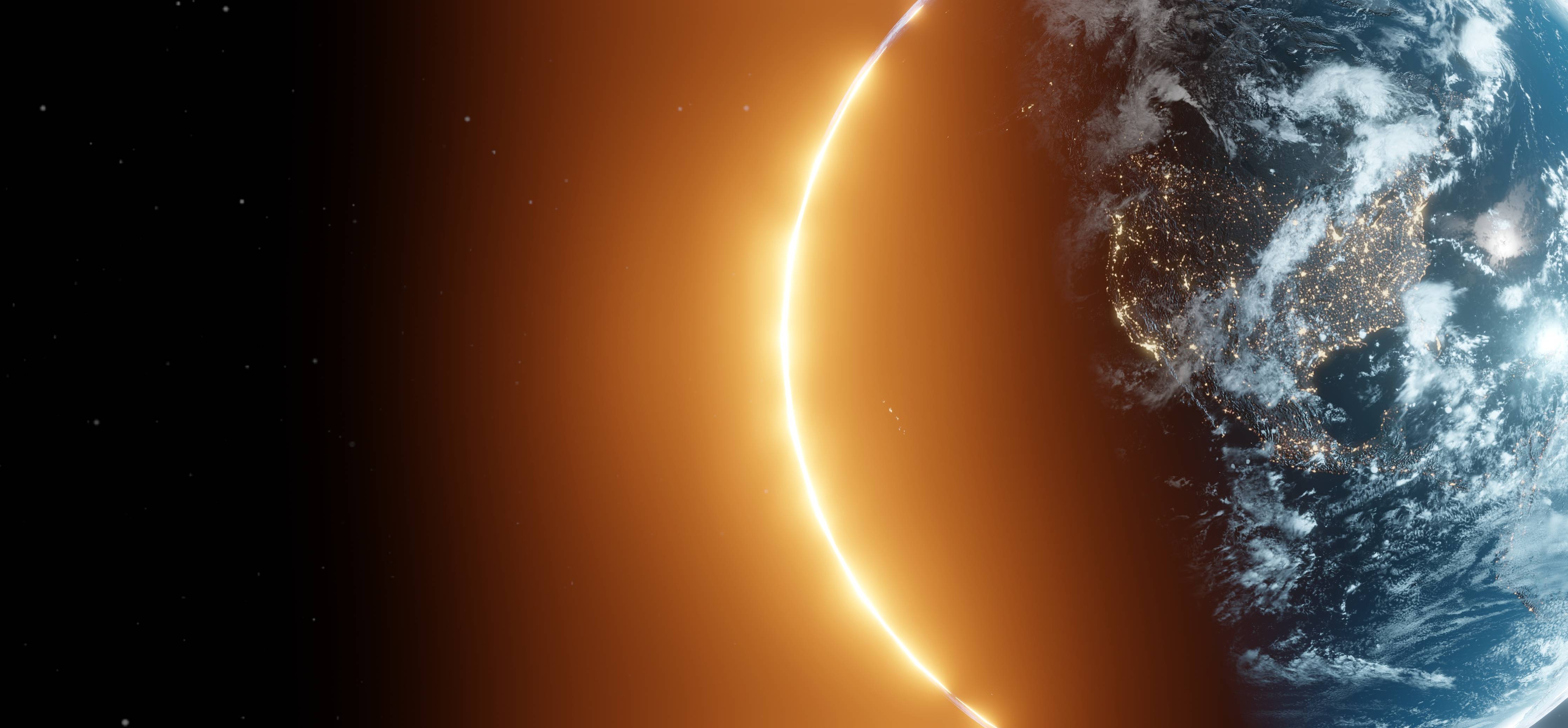 Kinderzimmer Wandgestaltung-Blick auf Erde - Nacht der USA