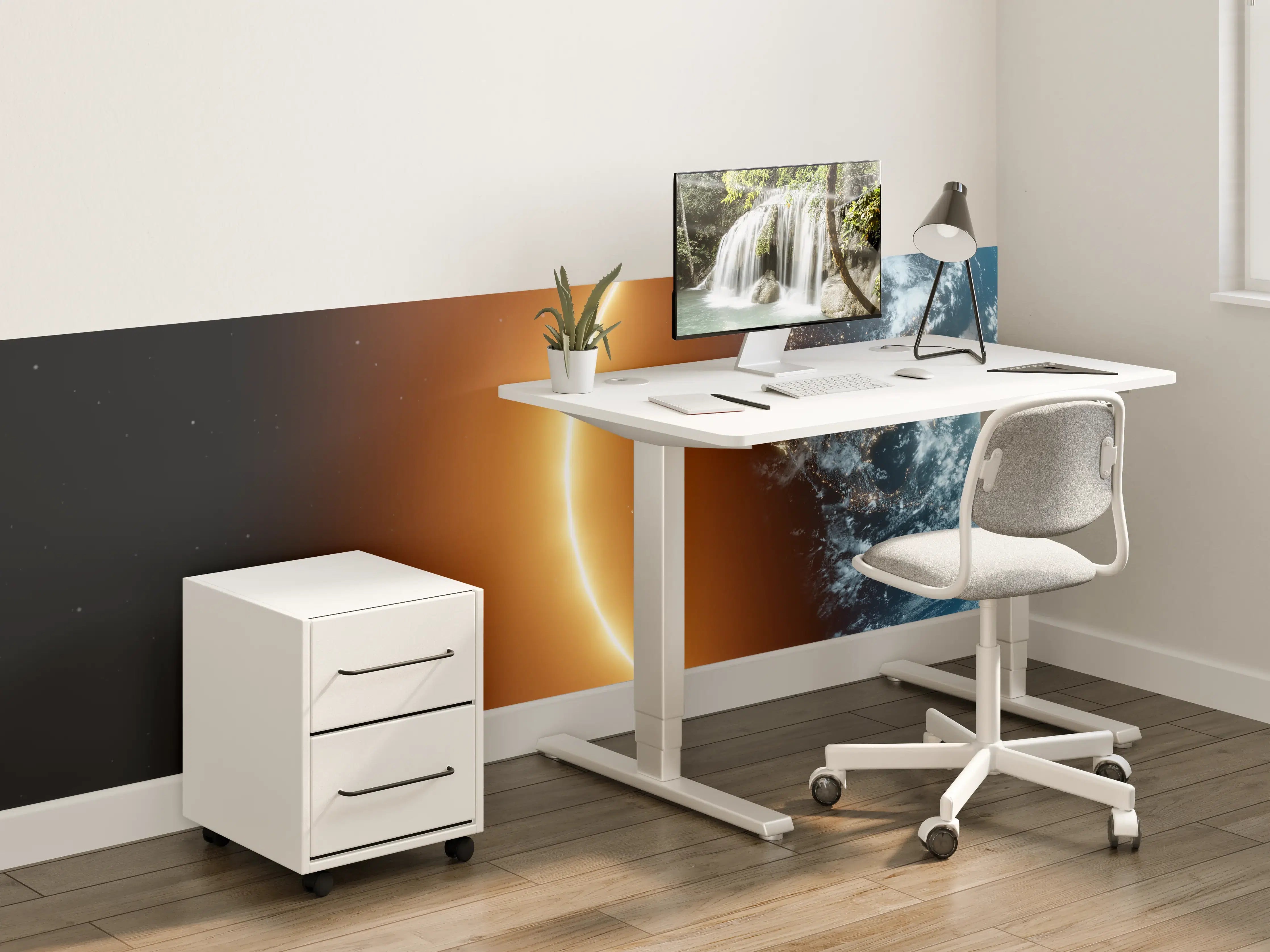 Kinderzimmer Wandgestaltung - Blick auf Erde - Nacht der USA