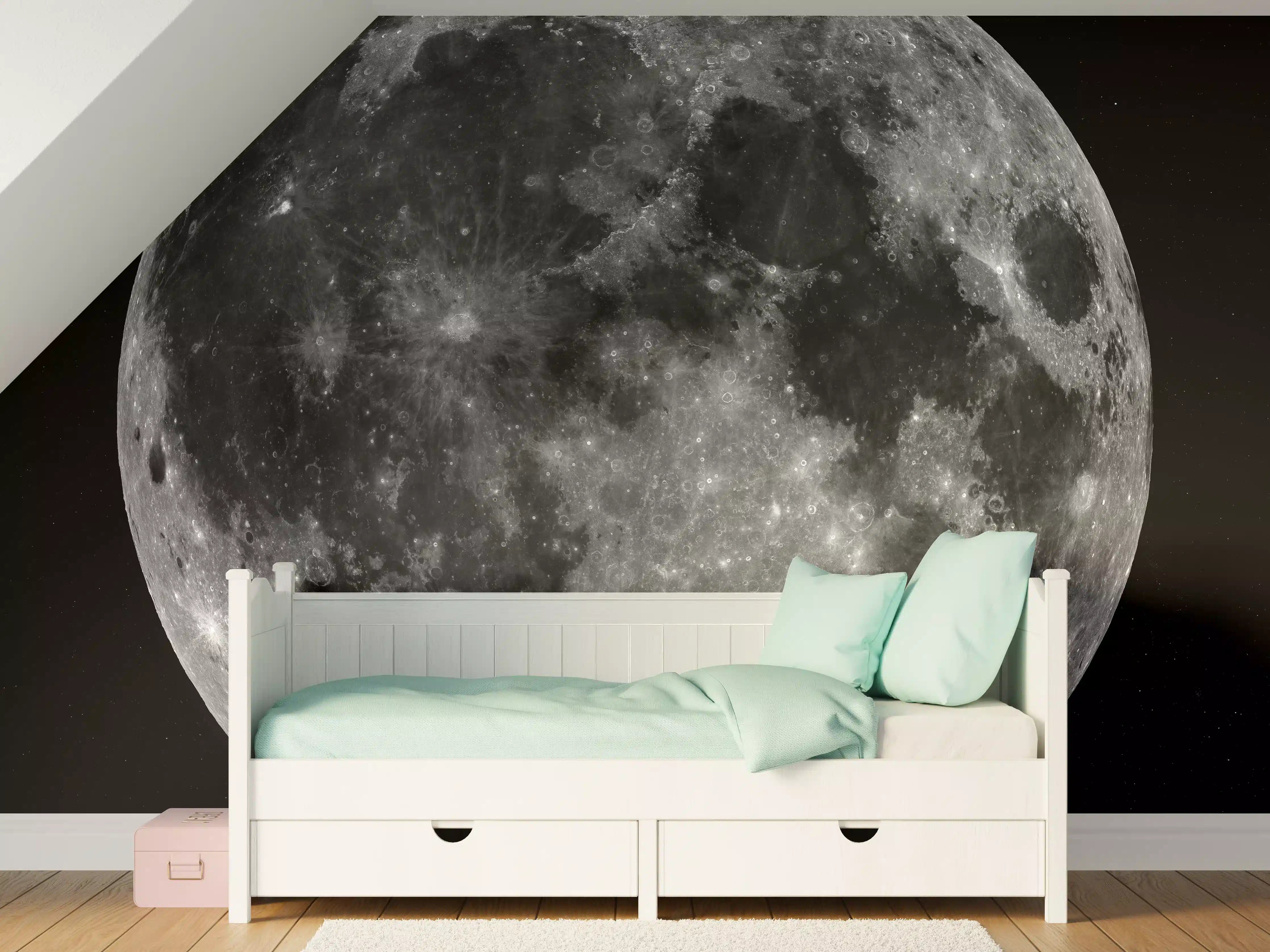 Kinderzimmer Wandgestaltung - Blick auf den Mond - NASA