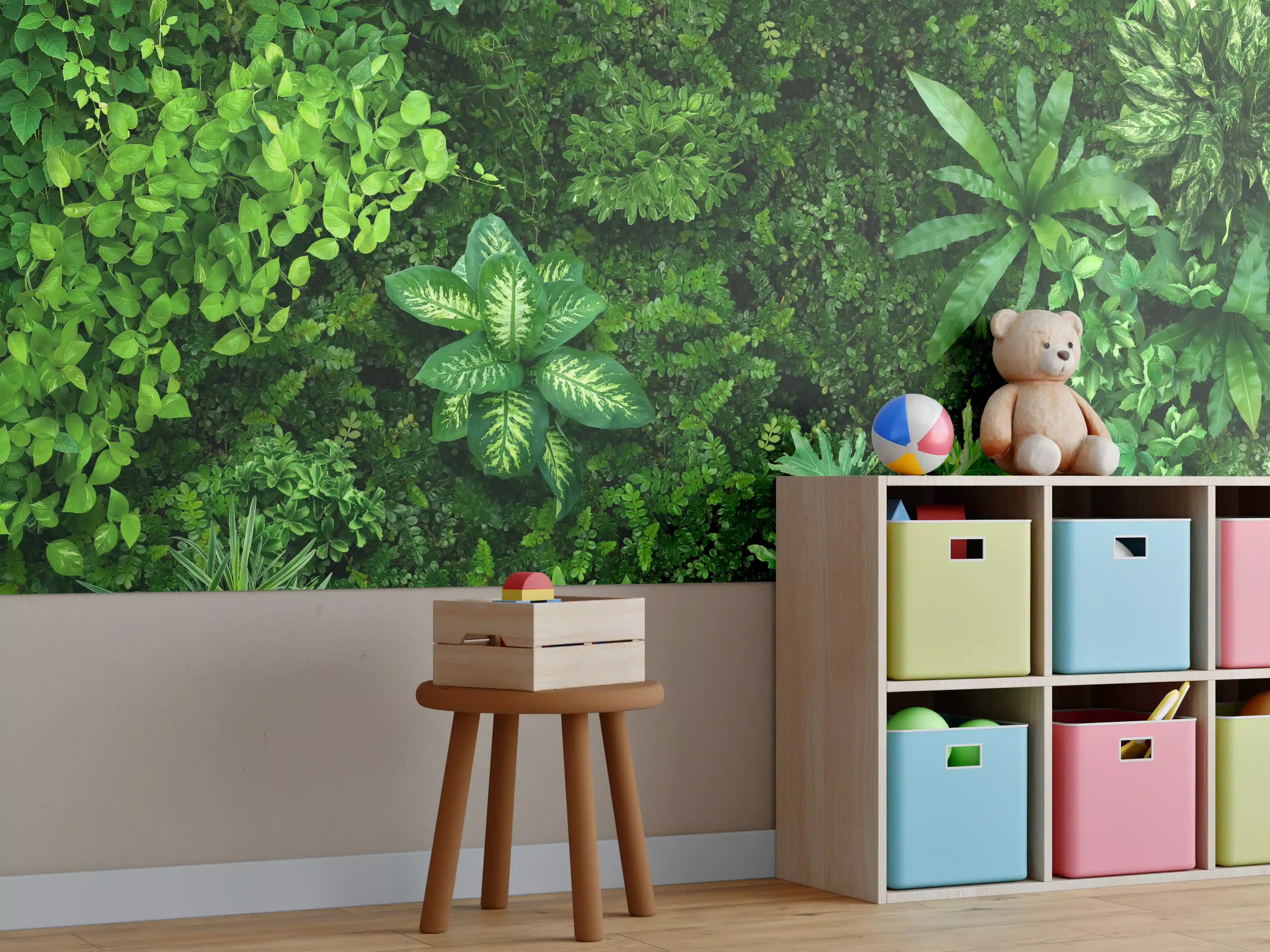 Kinderzimmer Wandgestaltung - Blick auf organischen Wald