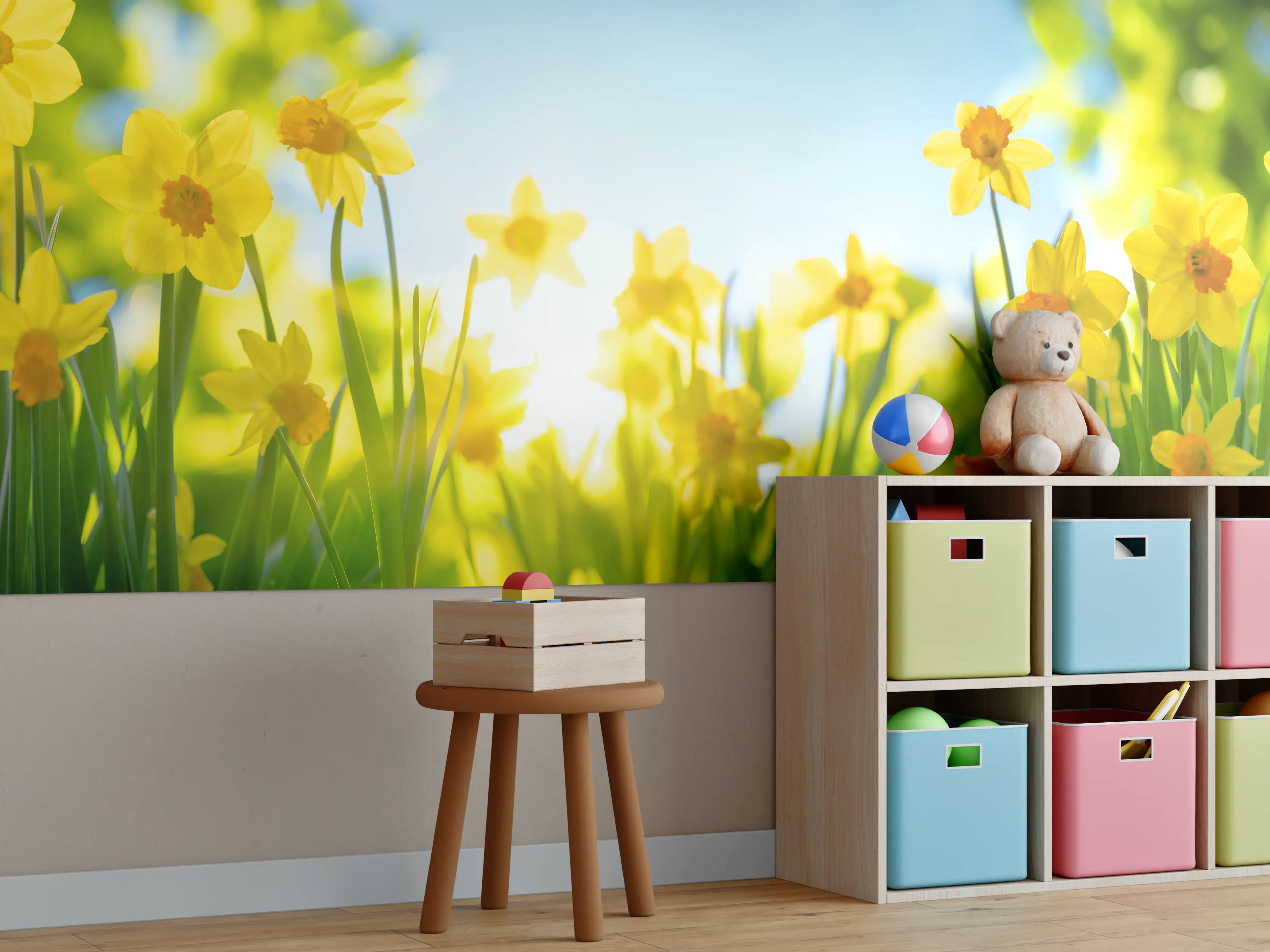 Kinderzimmer Wandgestaltung - Blühende Frühlings-Narzissen