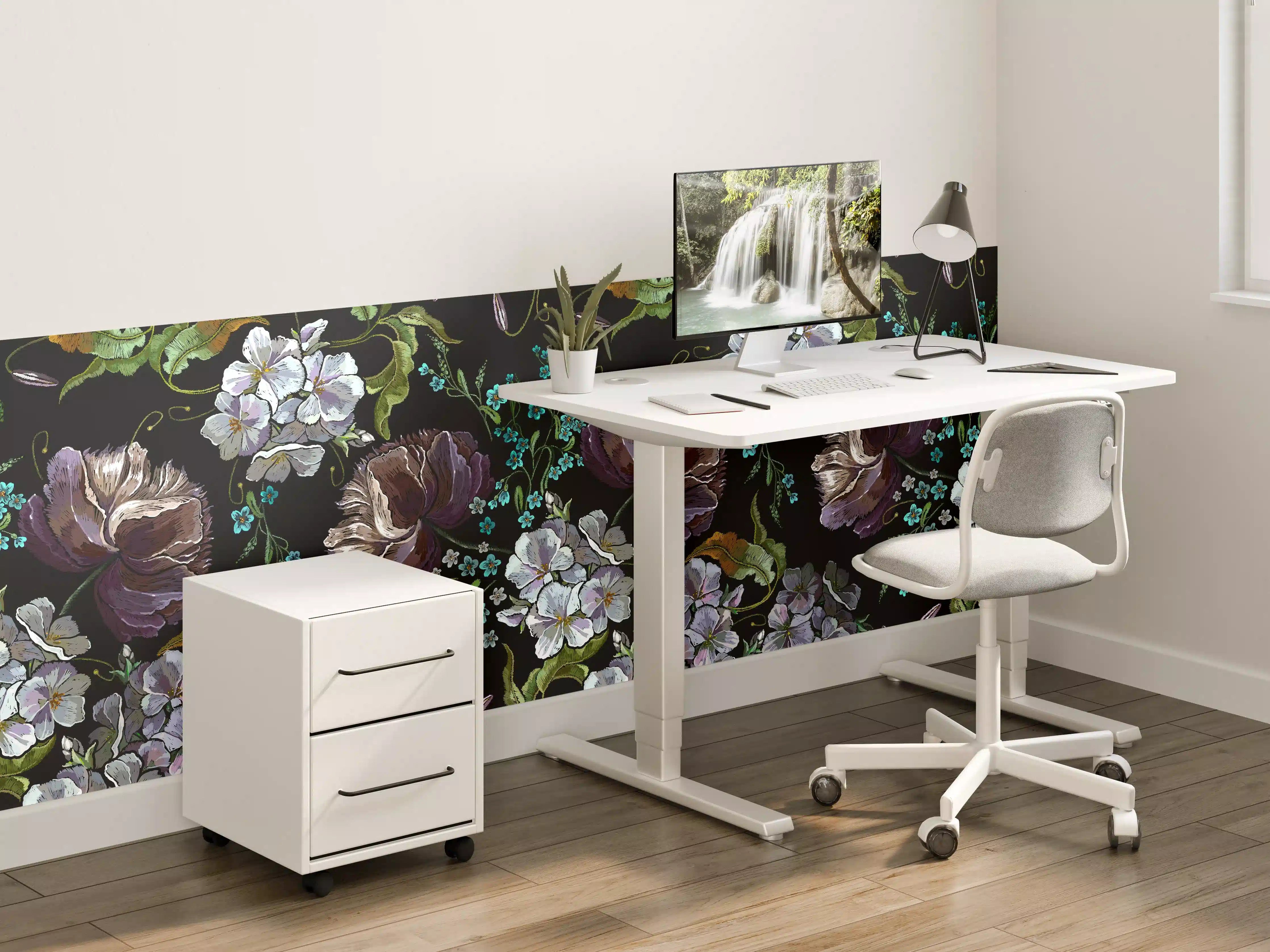 Kinderzimmer Wandgestaltung - Blüten in der Nacht