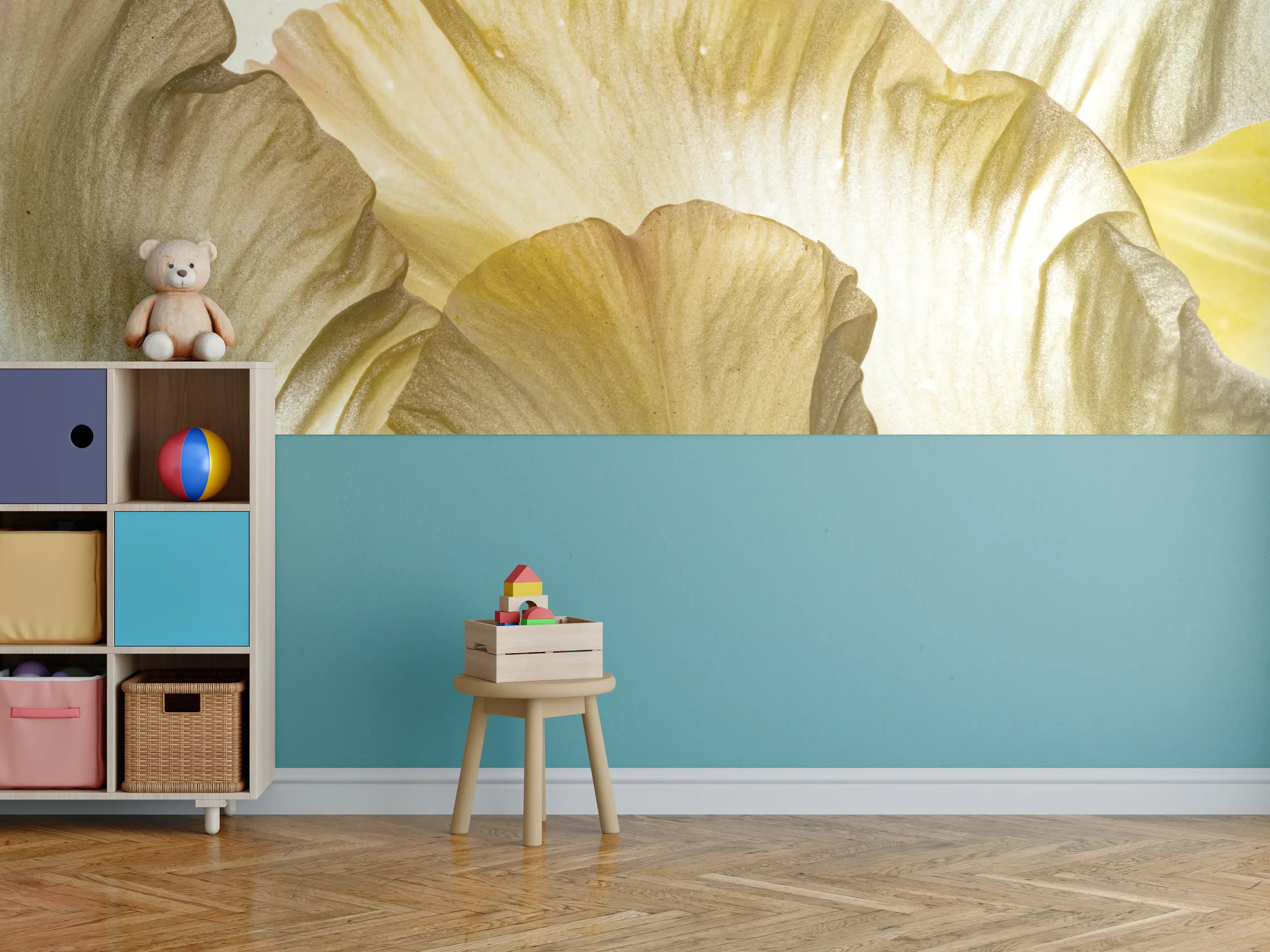 Kinderzimmer Wandgestaltung - Blütenblatt Textur Nahaufnahme