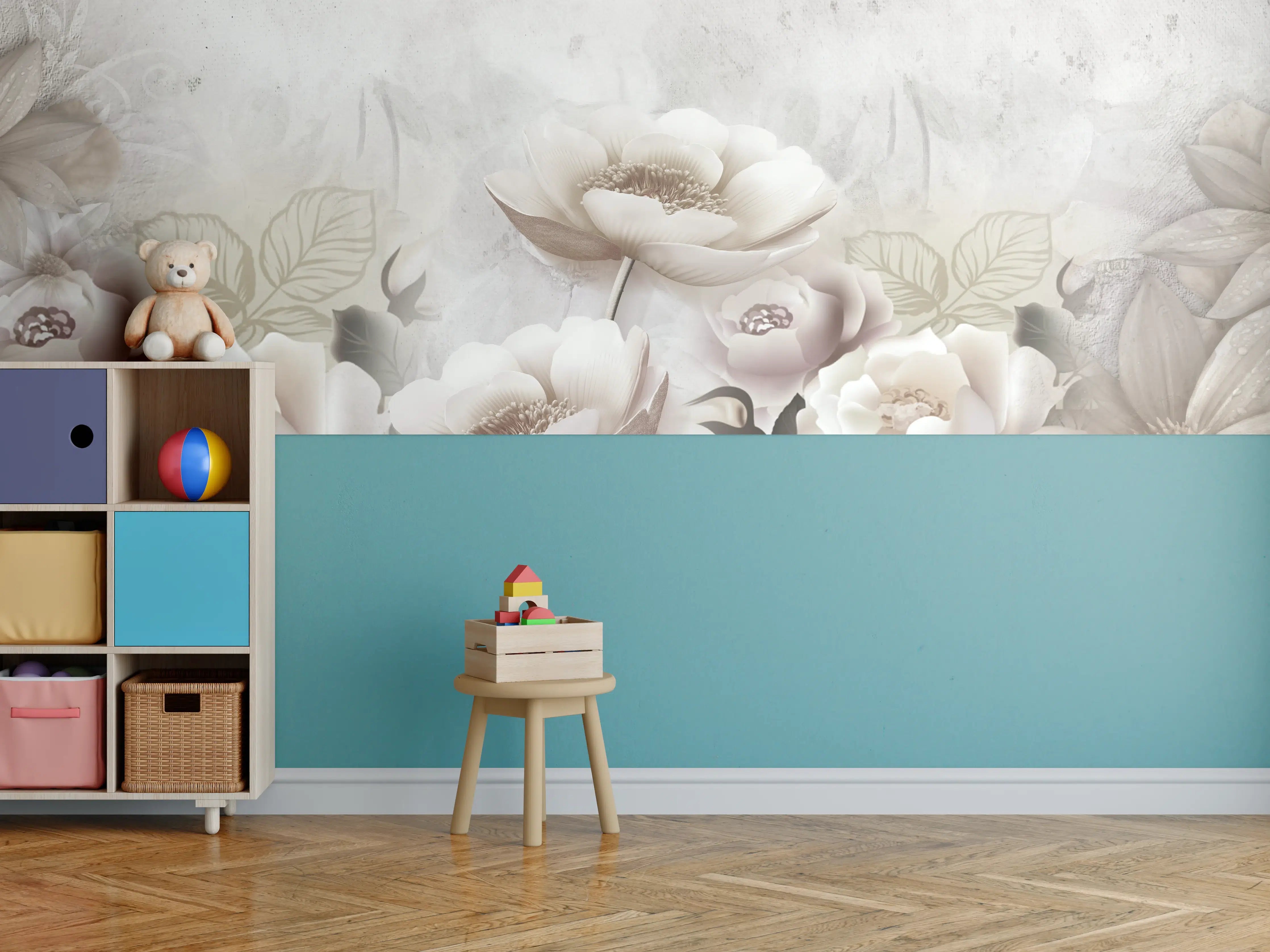 Kinderzimmer Wandgestaltung - Blumengemälde