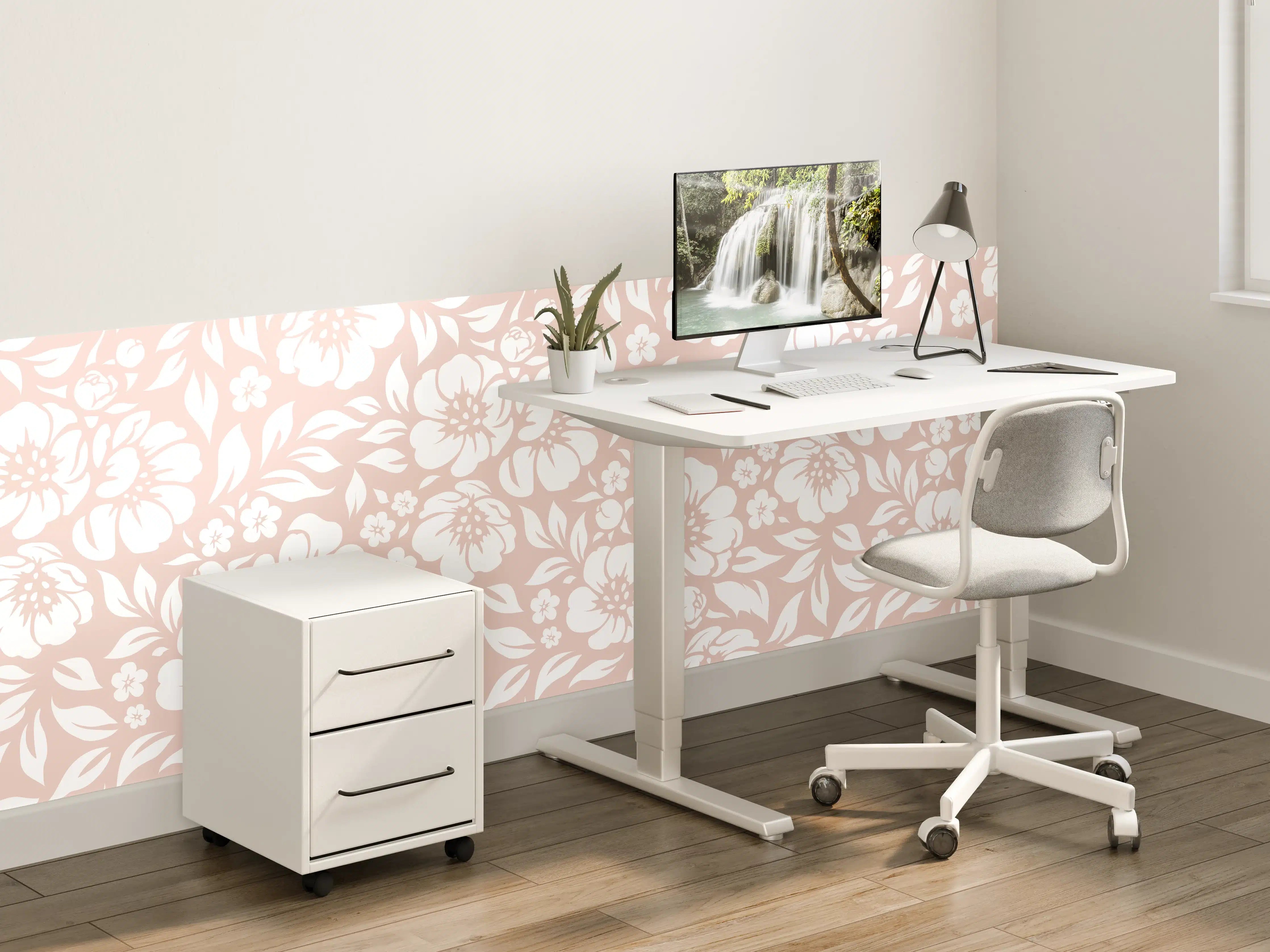 Kinderzimmer Wandgestaltung - Blumiges Fliesendesign in sanften Tönen