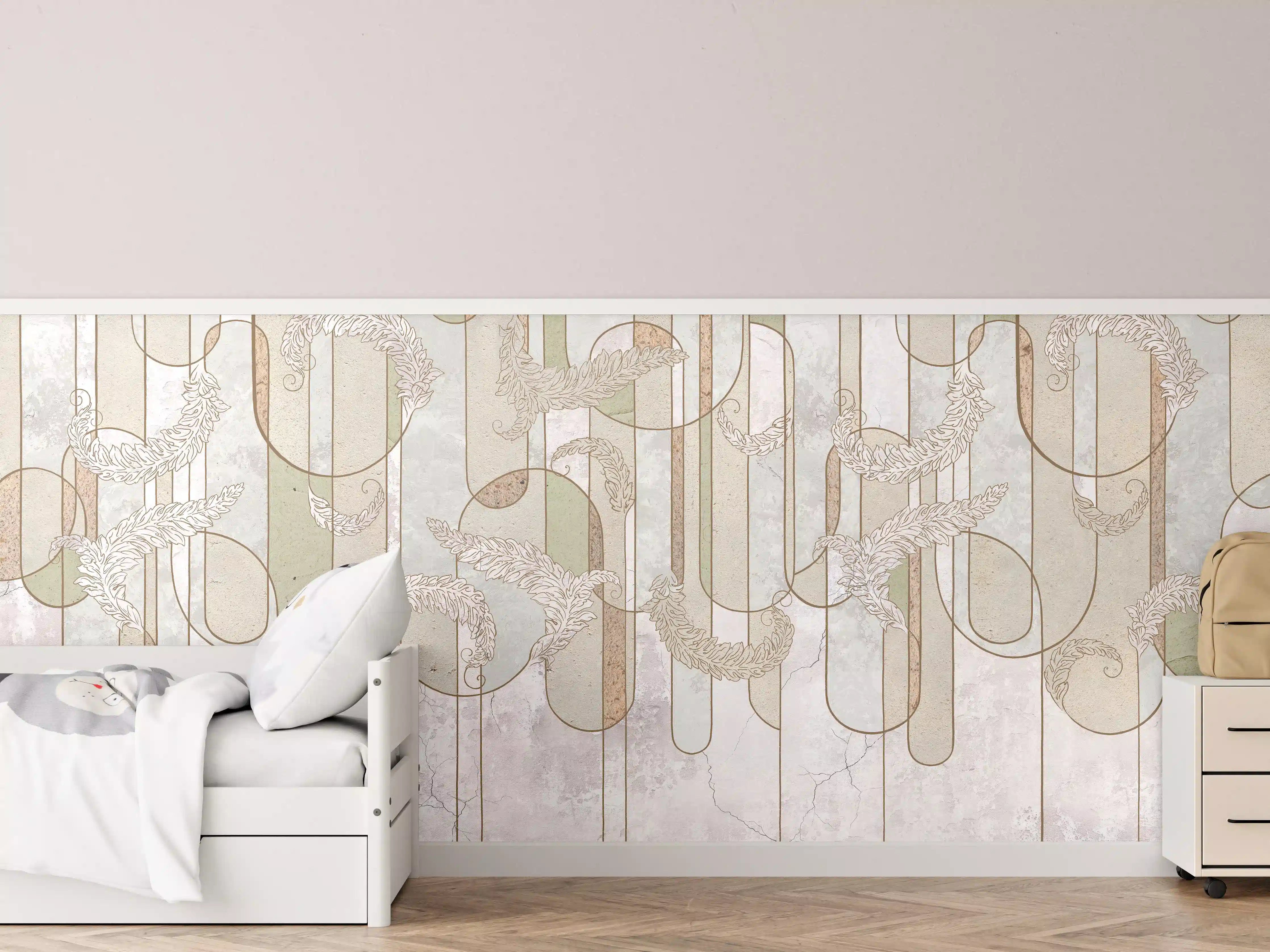 Kinderzimmer Wandgestaltung - Blumiges Loft Design