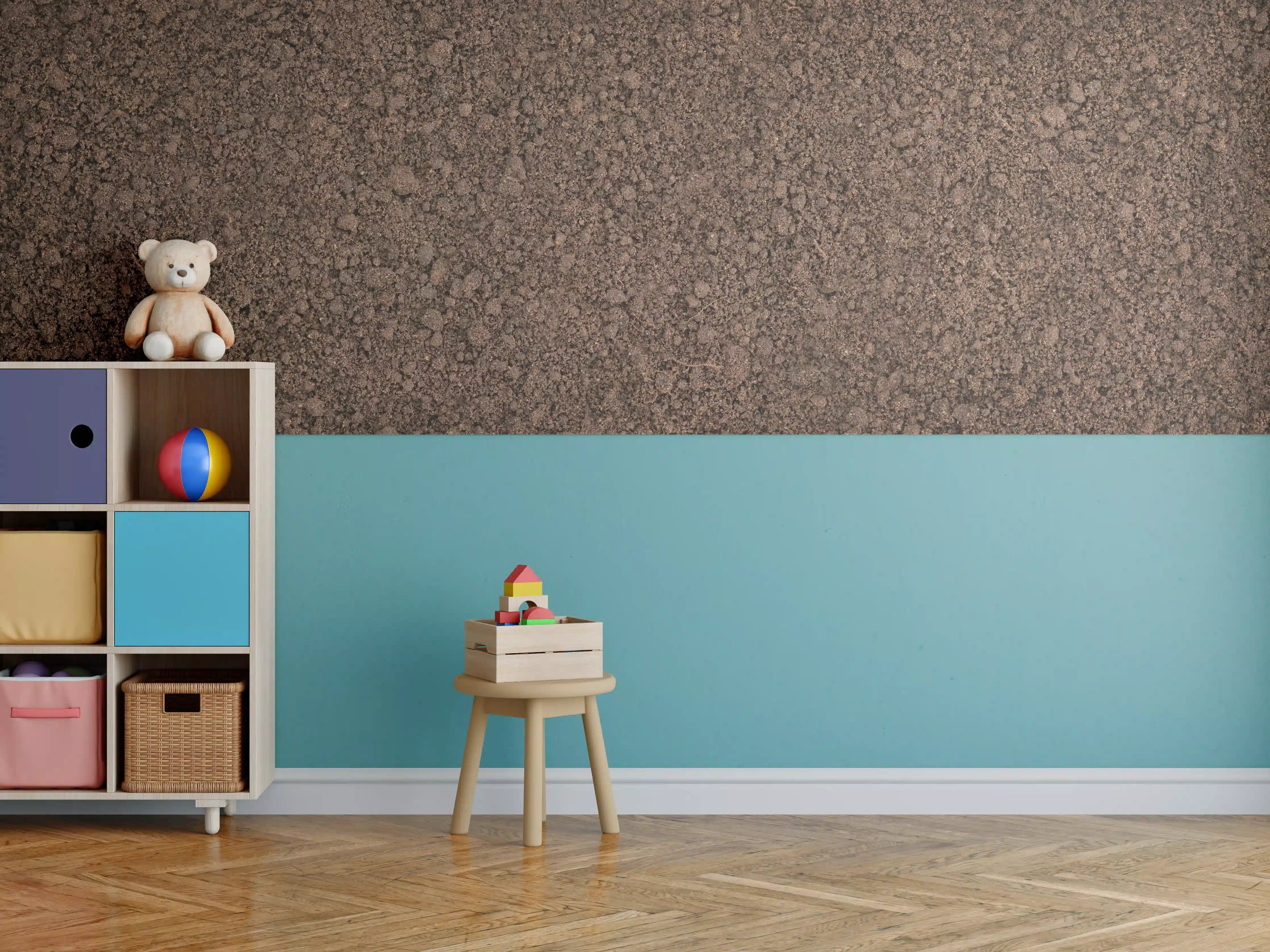 Kinderzimmer Wandgestaltung - Bodentextur in Nahaufnahme