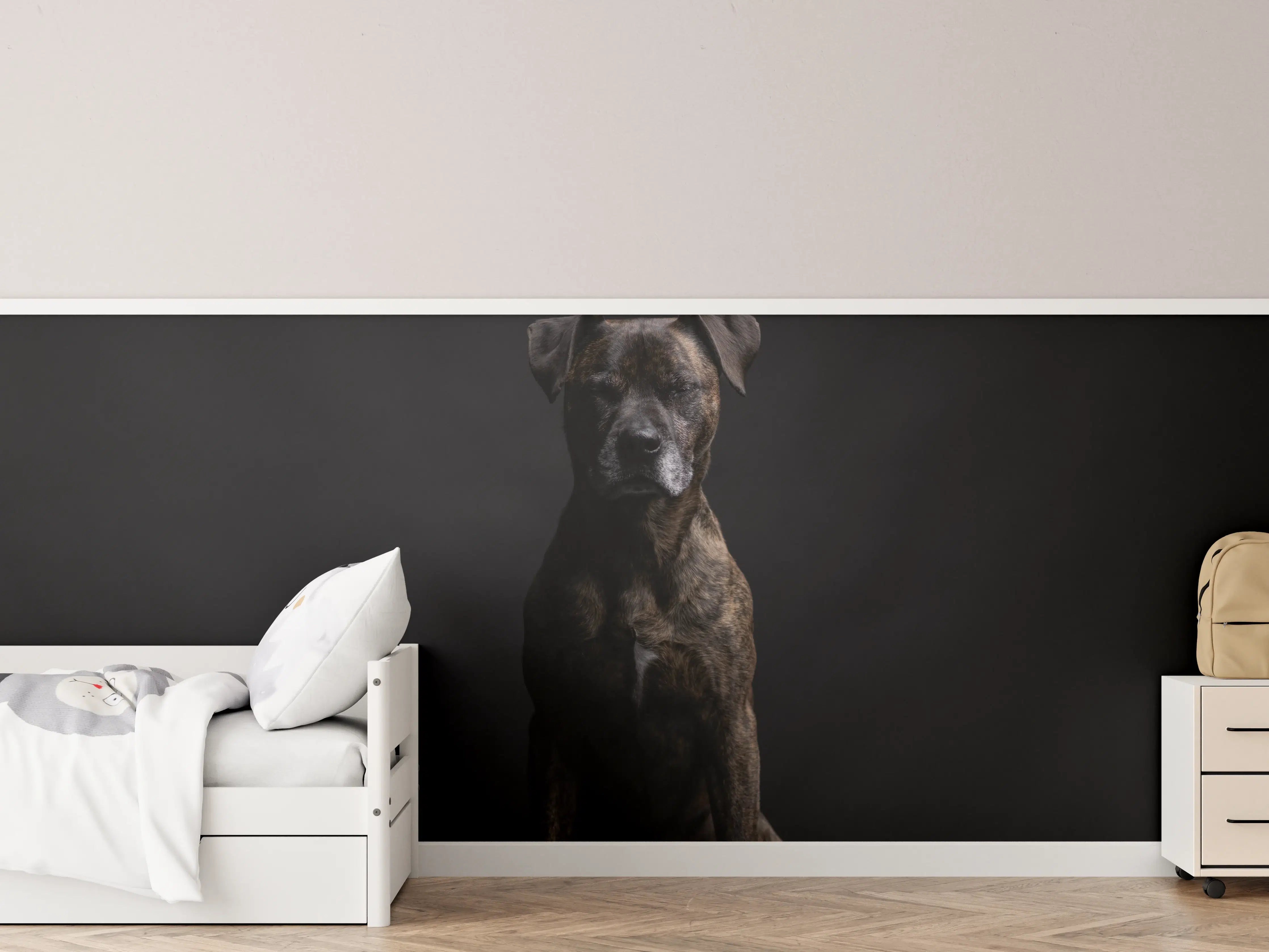Kinderzimmer Wandgestaltung - Boxer Staffordshire Hund