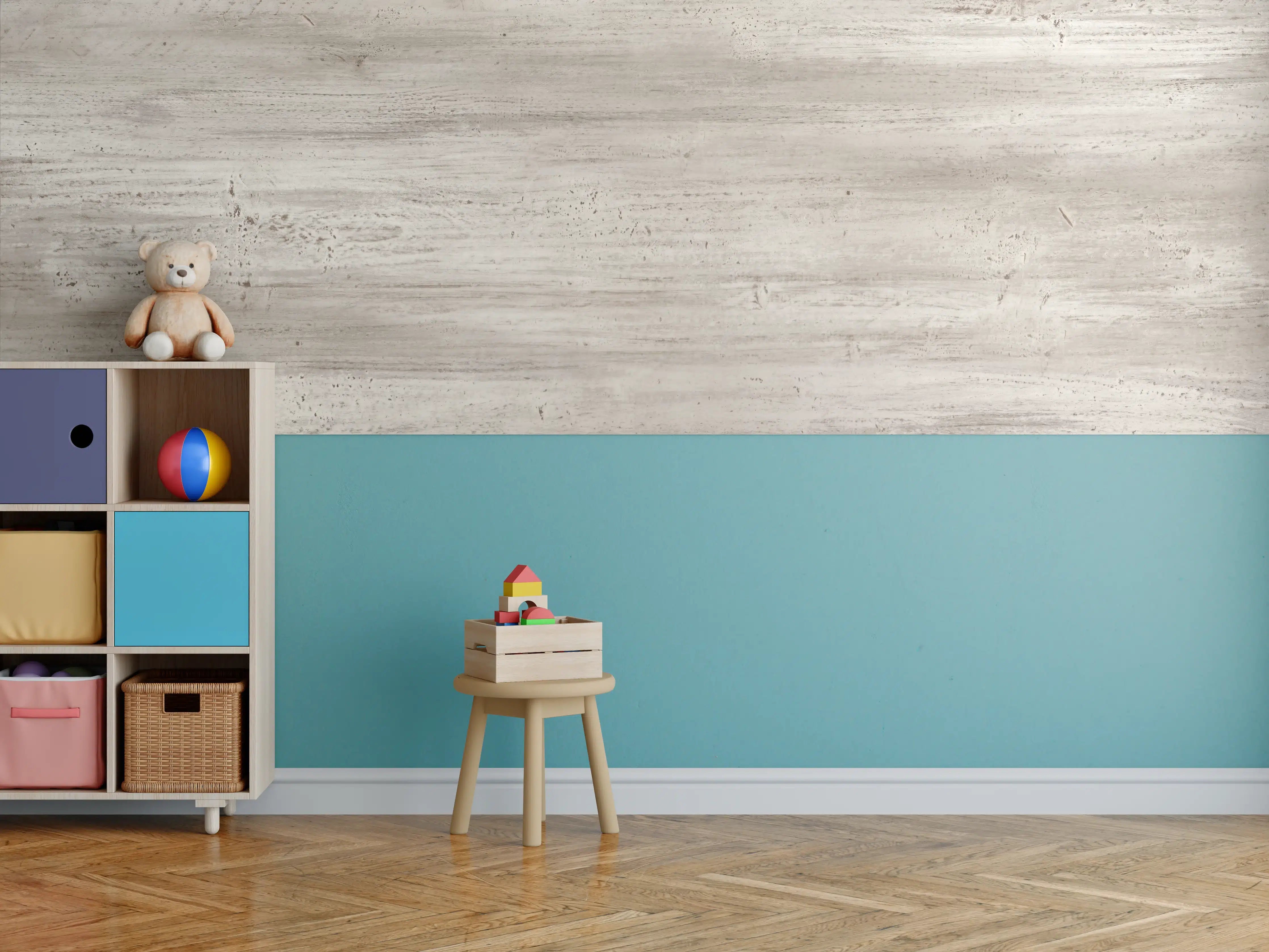 Kinderzimmer Wandgestaltung - Bräunliche alte Holztextur
