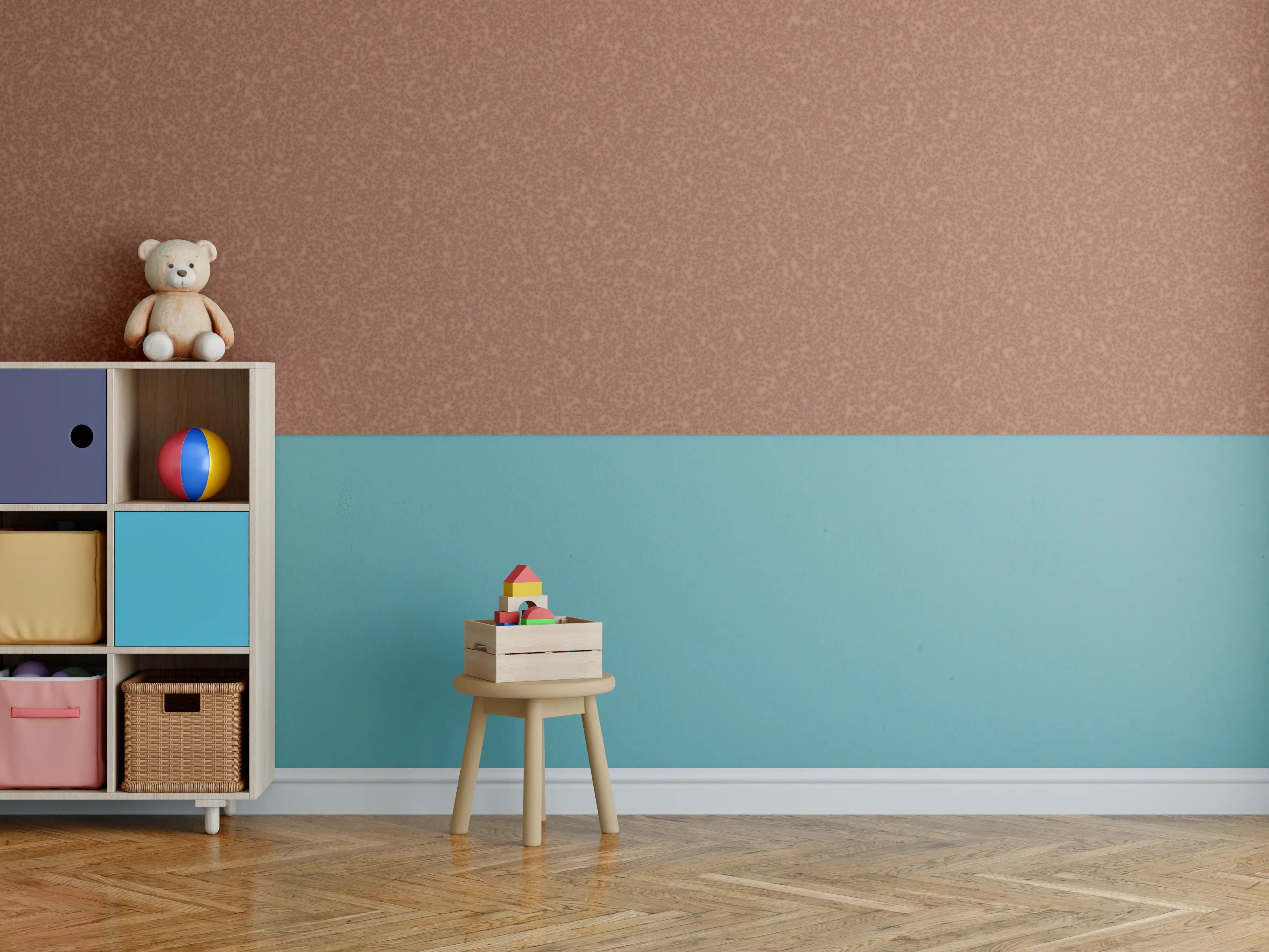 Kinderzimmer Wandgestaltung - Bräunlicher Hintergrund - Zimtfarbe