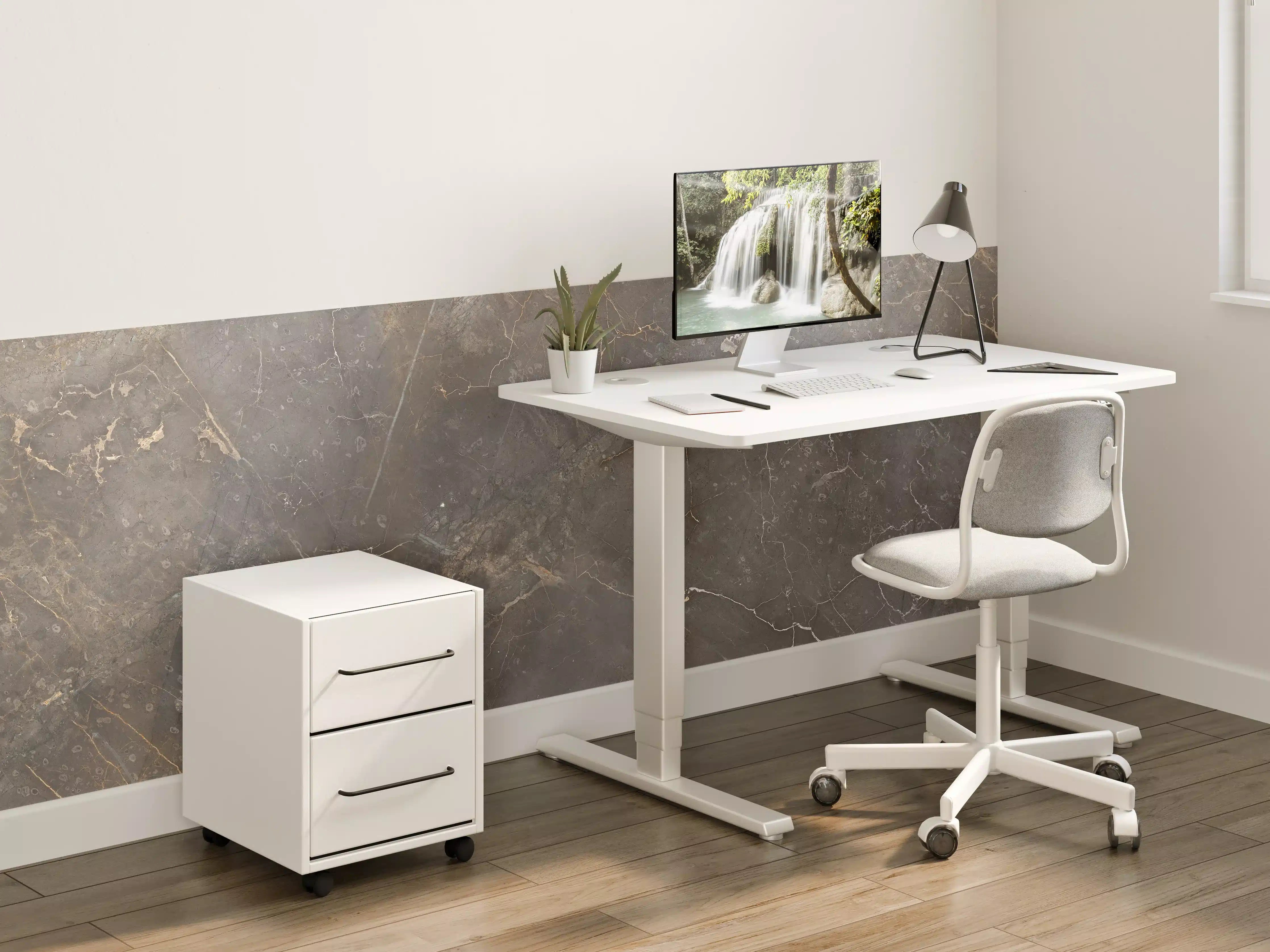 Kinderzimmer Wandgestaltung - Braun-Grauer Marmor mit Adern