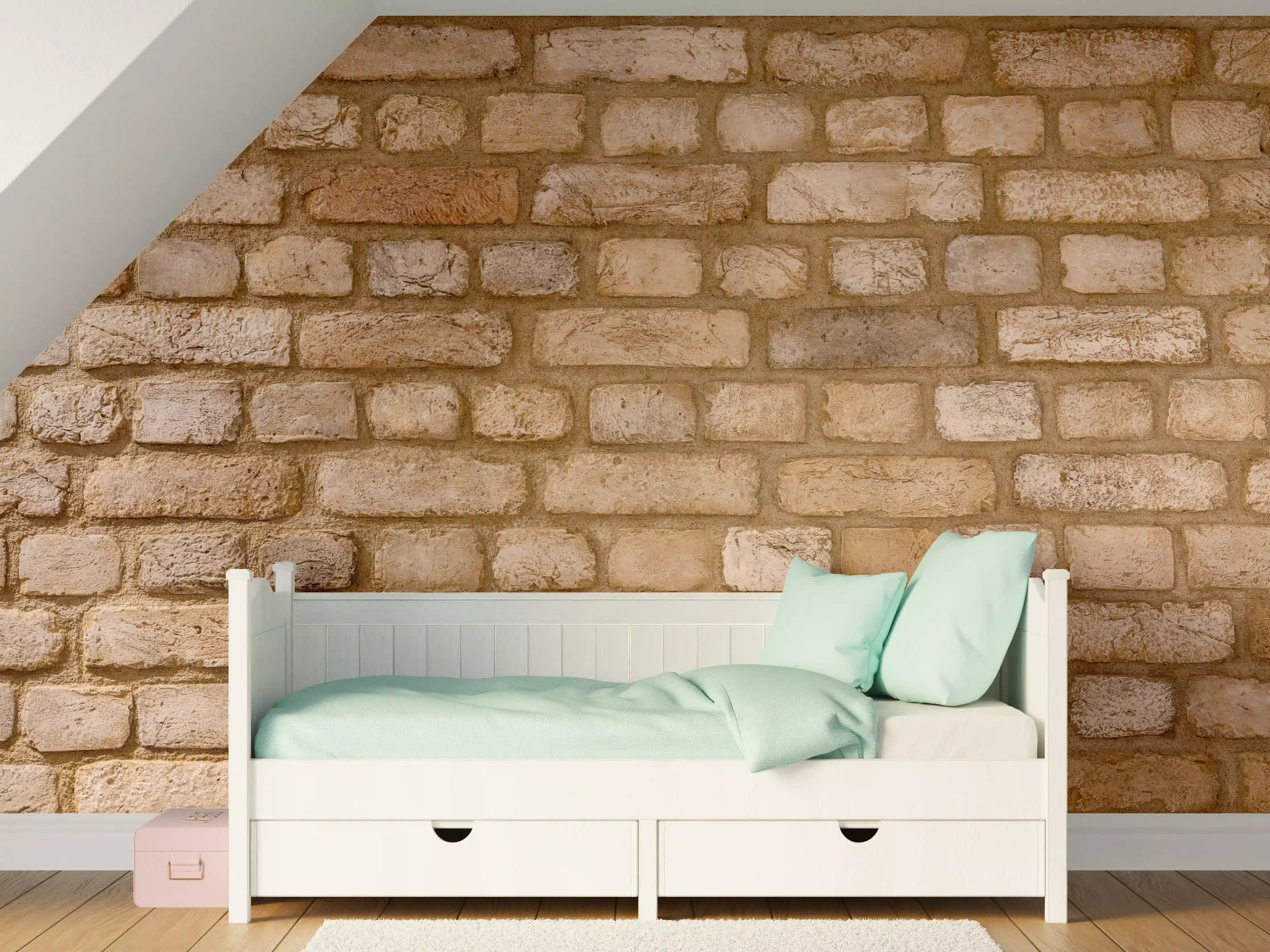 Kinderzimmer Wandgestaltung - Braune Backsteinmauer Textur