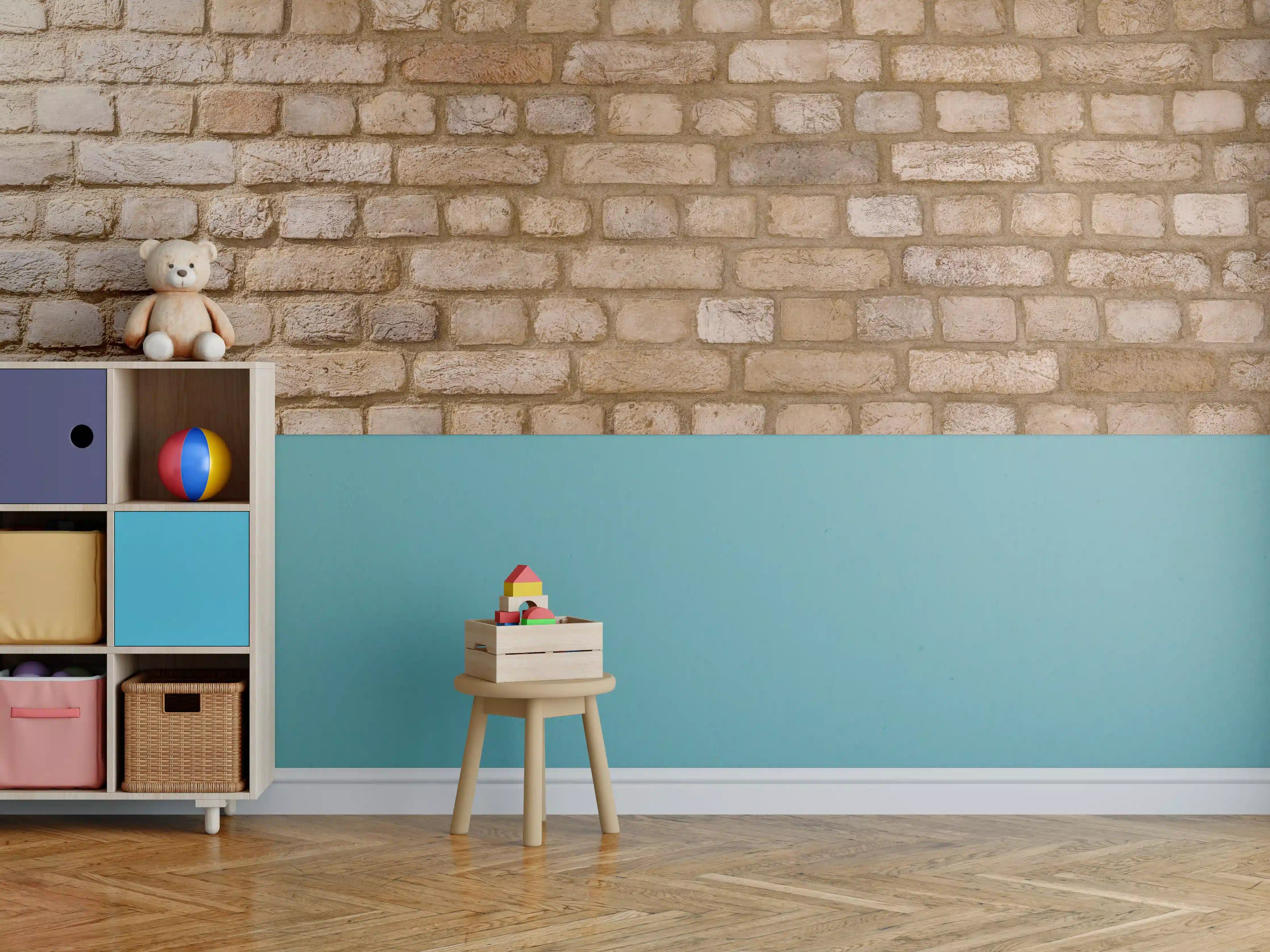 Kinderzimmer Wandgestaltung - Braune Backsteinmauer Textur